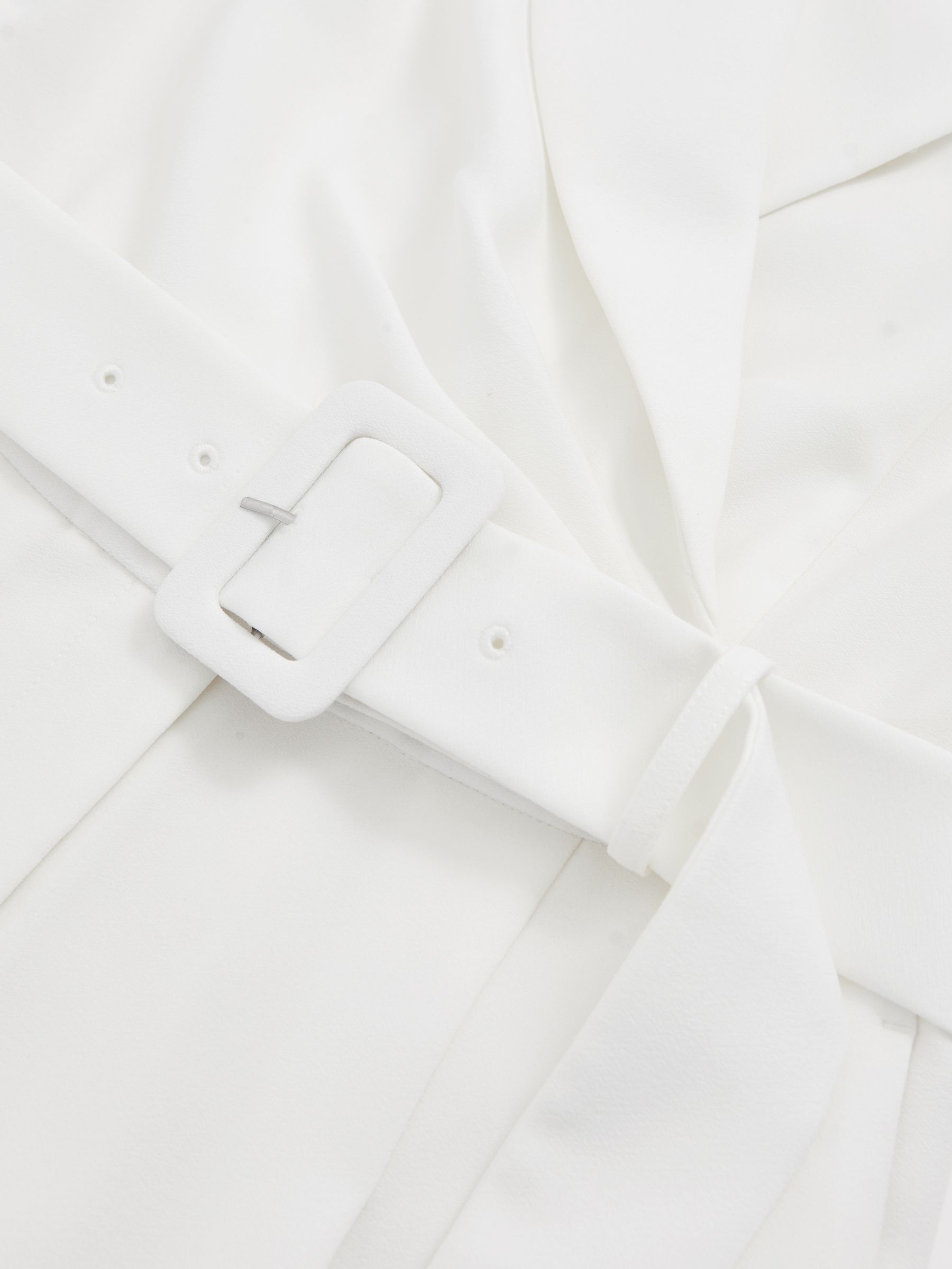 Sheer-Sleeve Wide-Leg Tuxedo Jumpsuit in Ivory