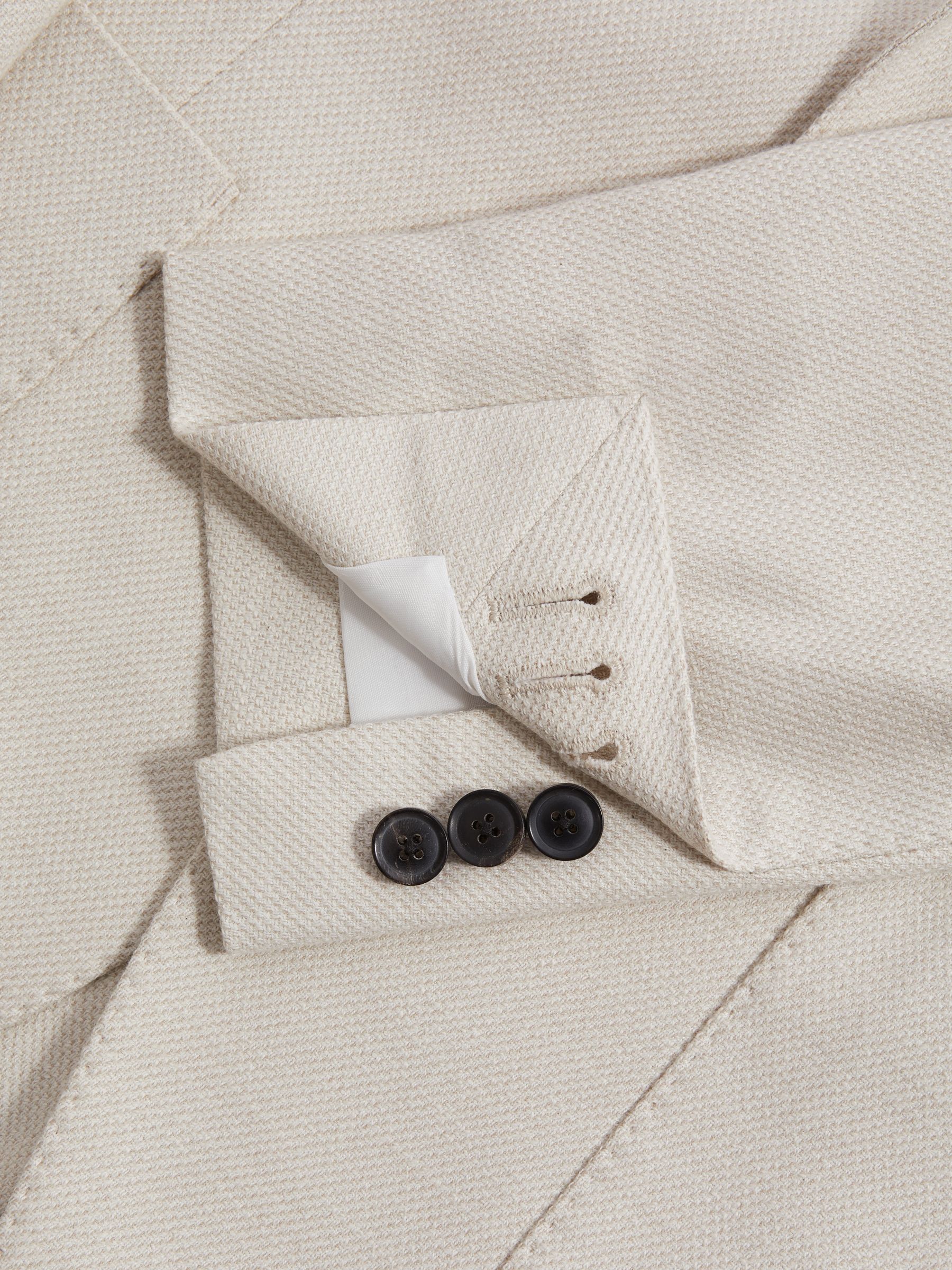 Single Breasted Blazer With Cotton in Stone