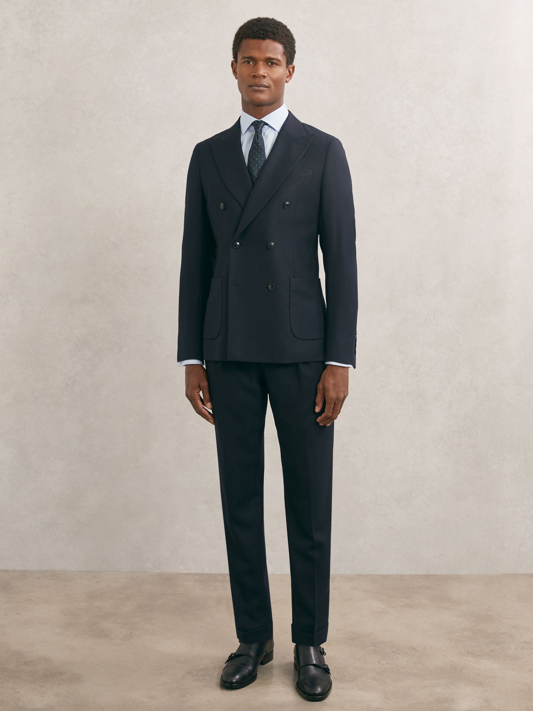 Slim Fit Cotton-Sateen Shirt in Blue Stripe