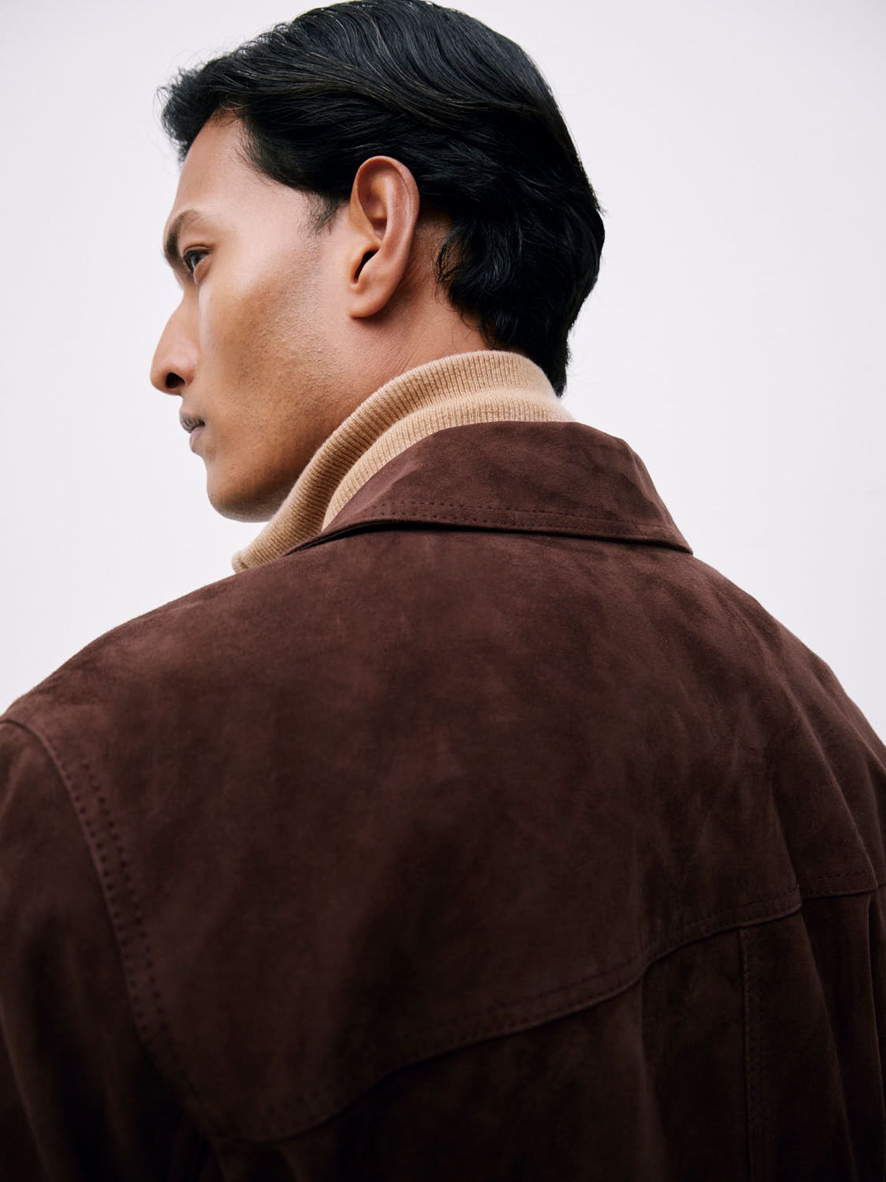 Atelier 100% Cashmere Cable Zip Jumper in Camel Brown