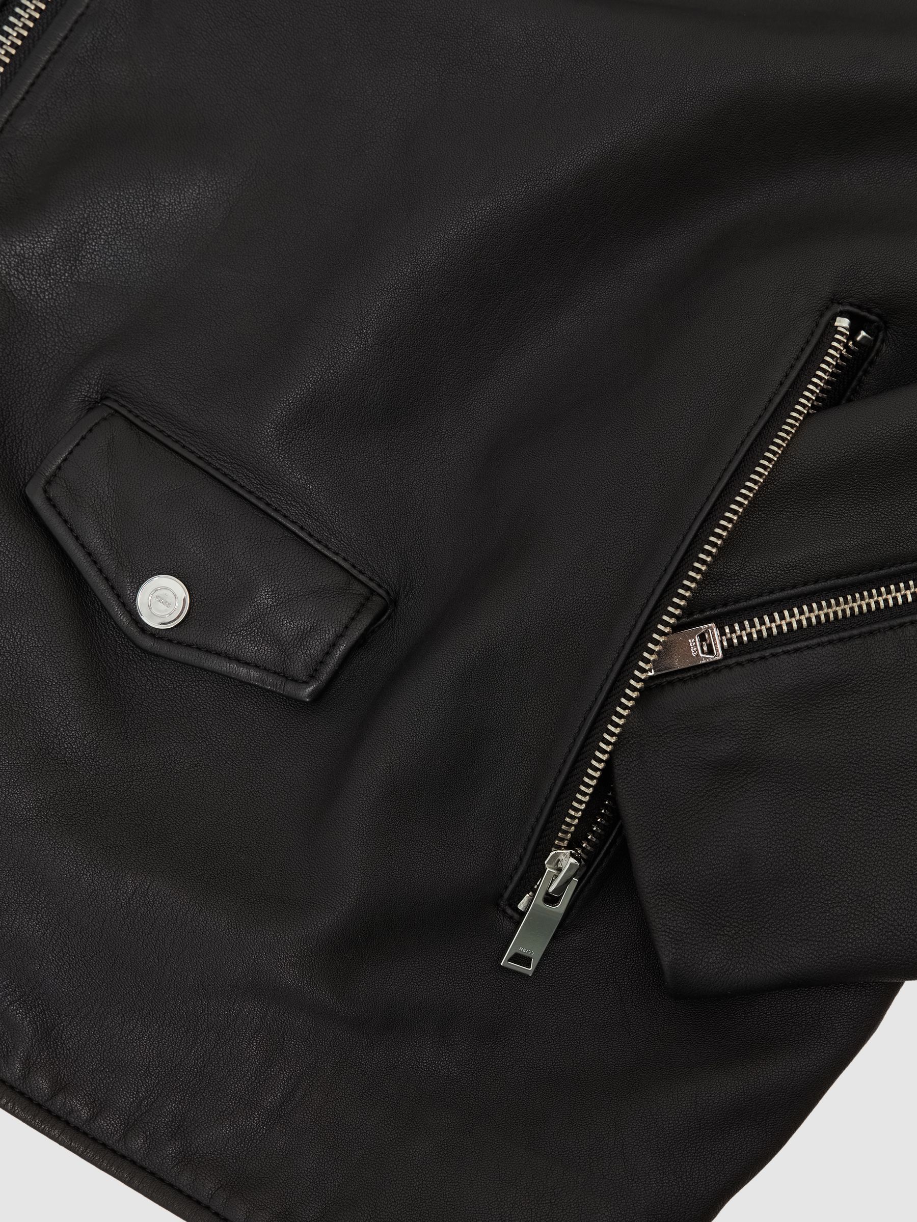 Reiss | Royal Ballet Leather Jacket in Black