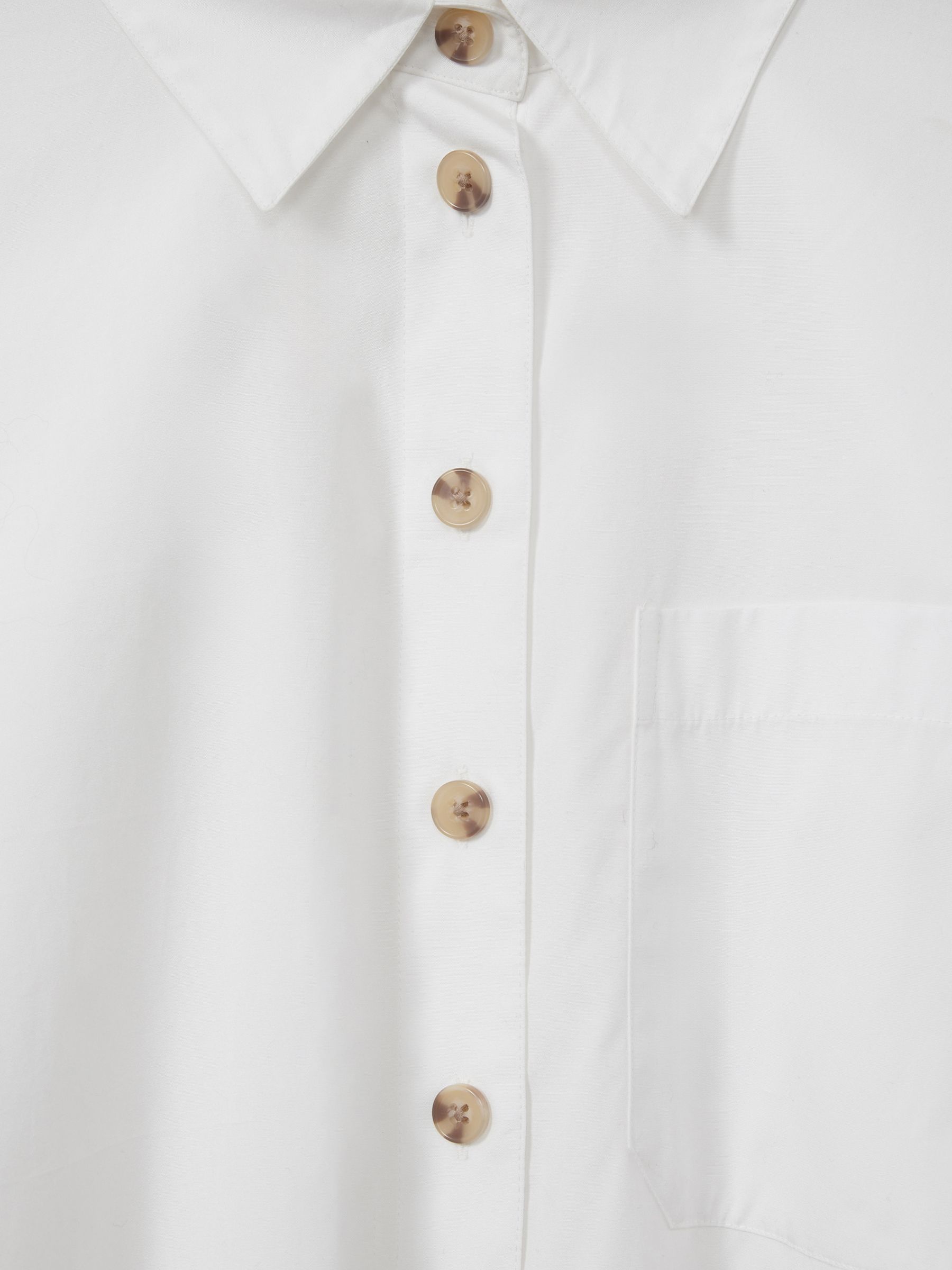 Oversize Cotton Cropped Shirt in White