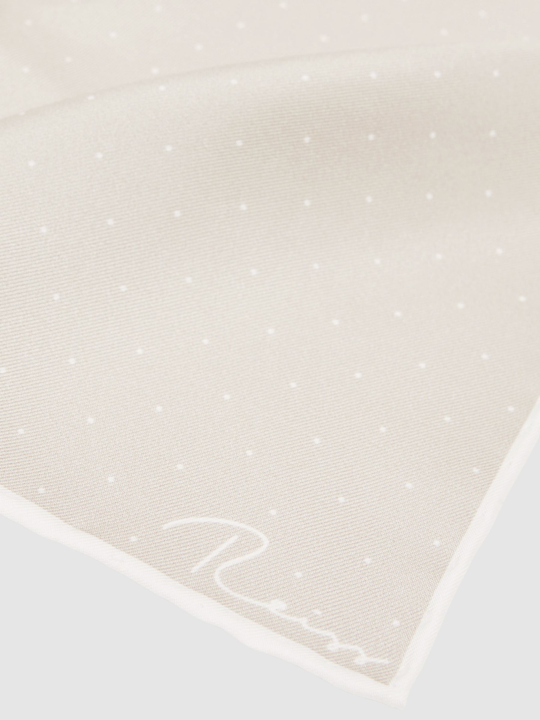 Silk Polka Dot Pocket Square in Champagne