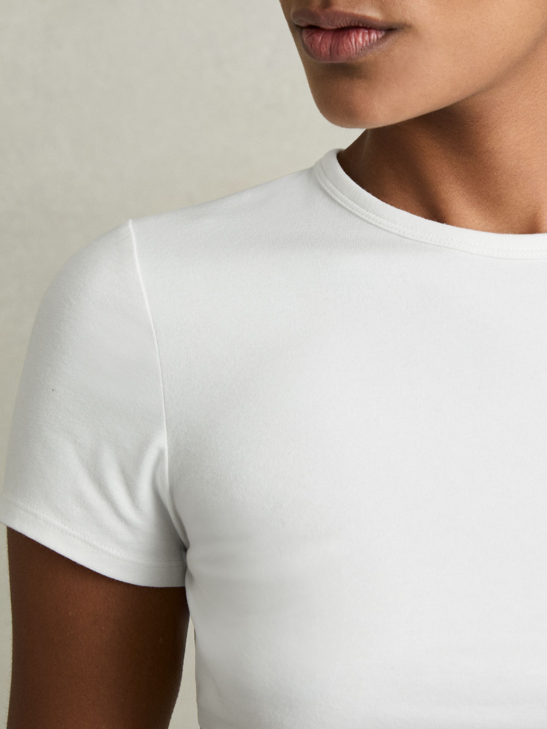 Stretch-Cotton Crew-Neck T-Shirt in White