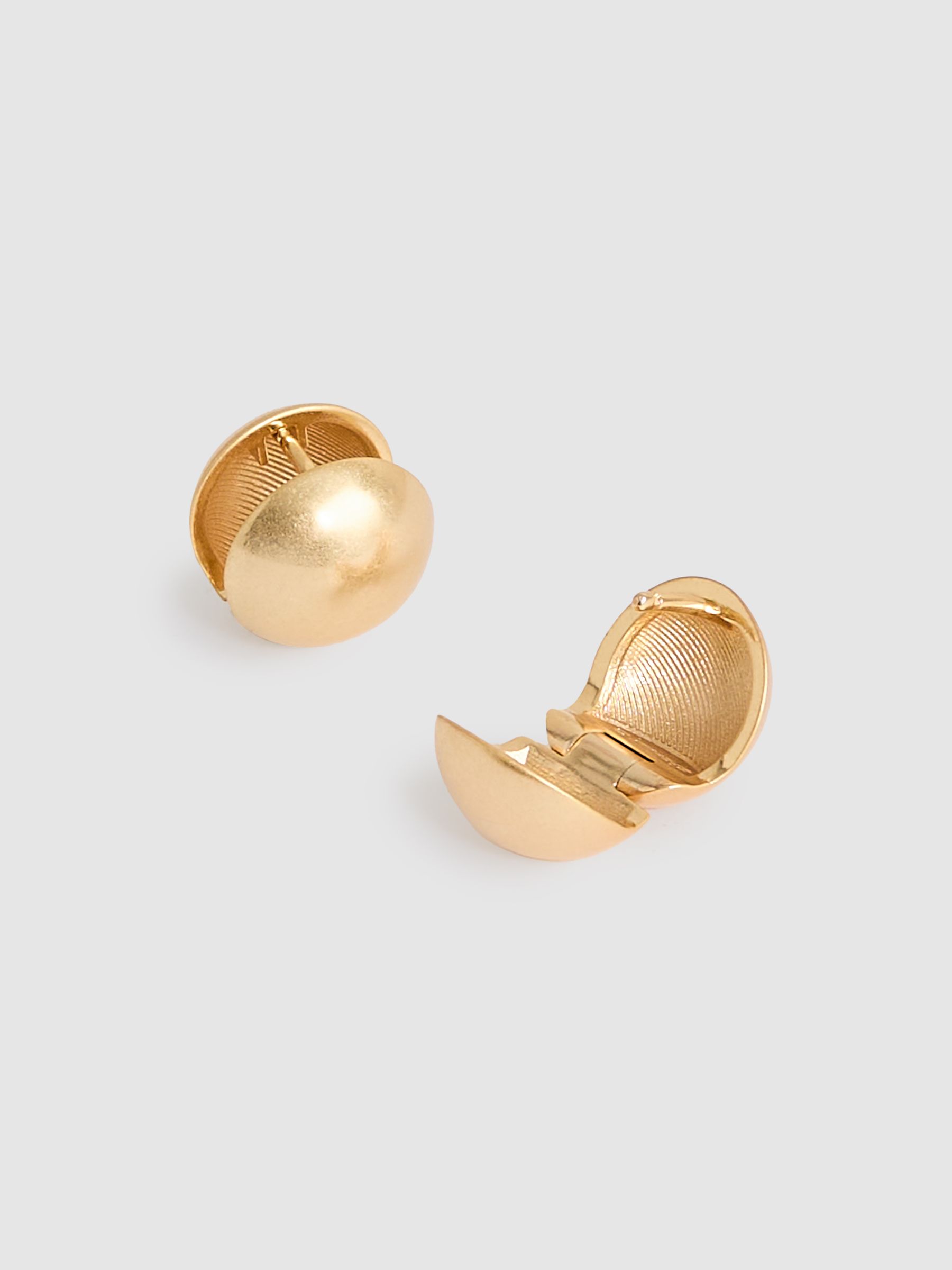 Polished Ball Huggie Earrings in Gold