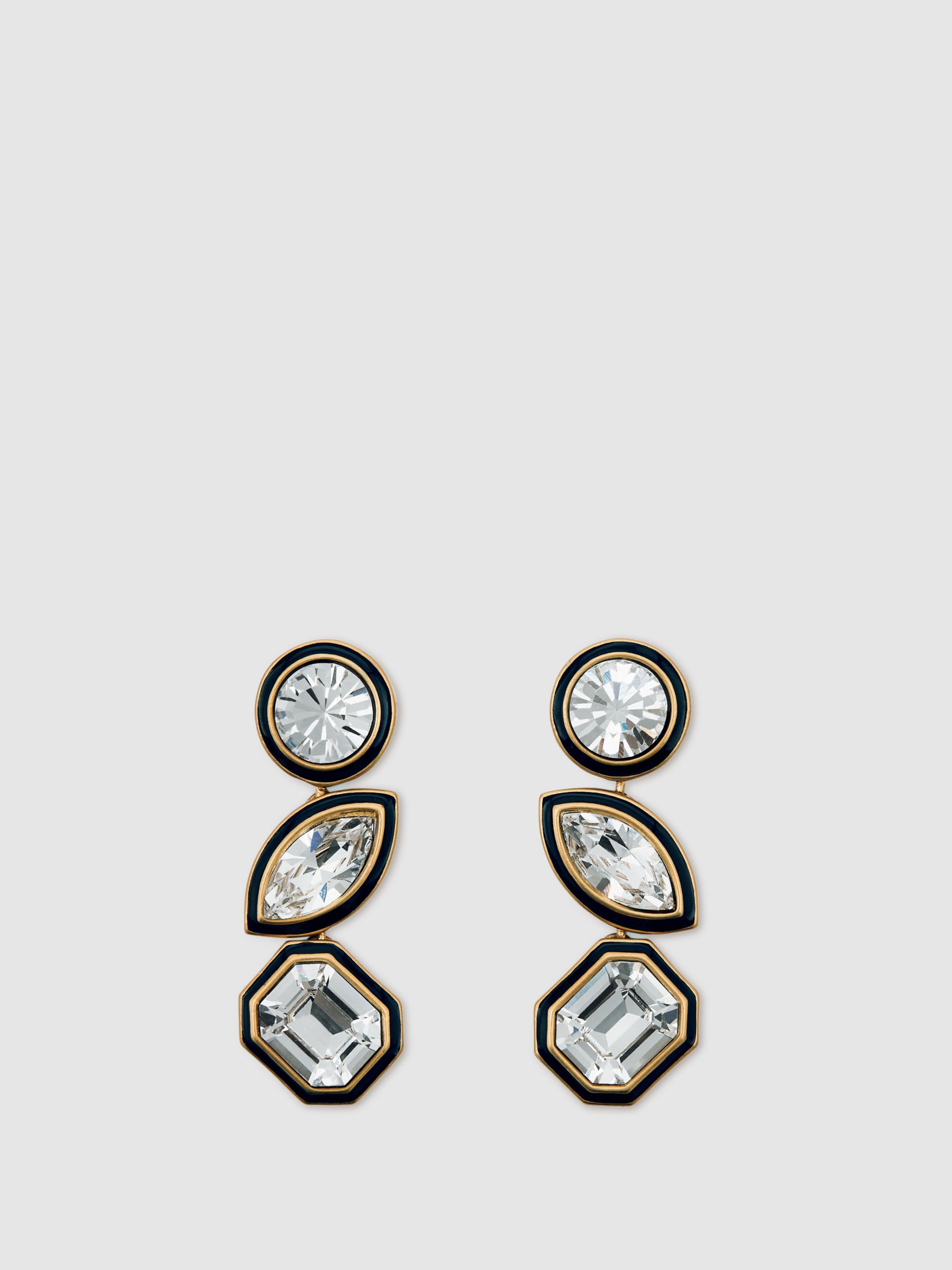 Crystal Drop Earrings in Gold