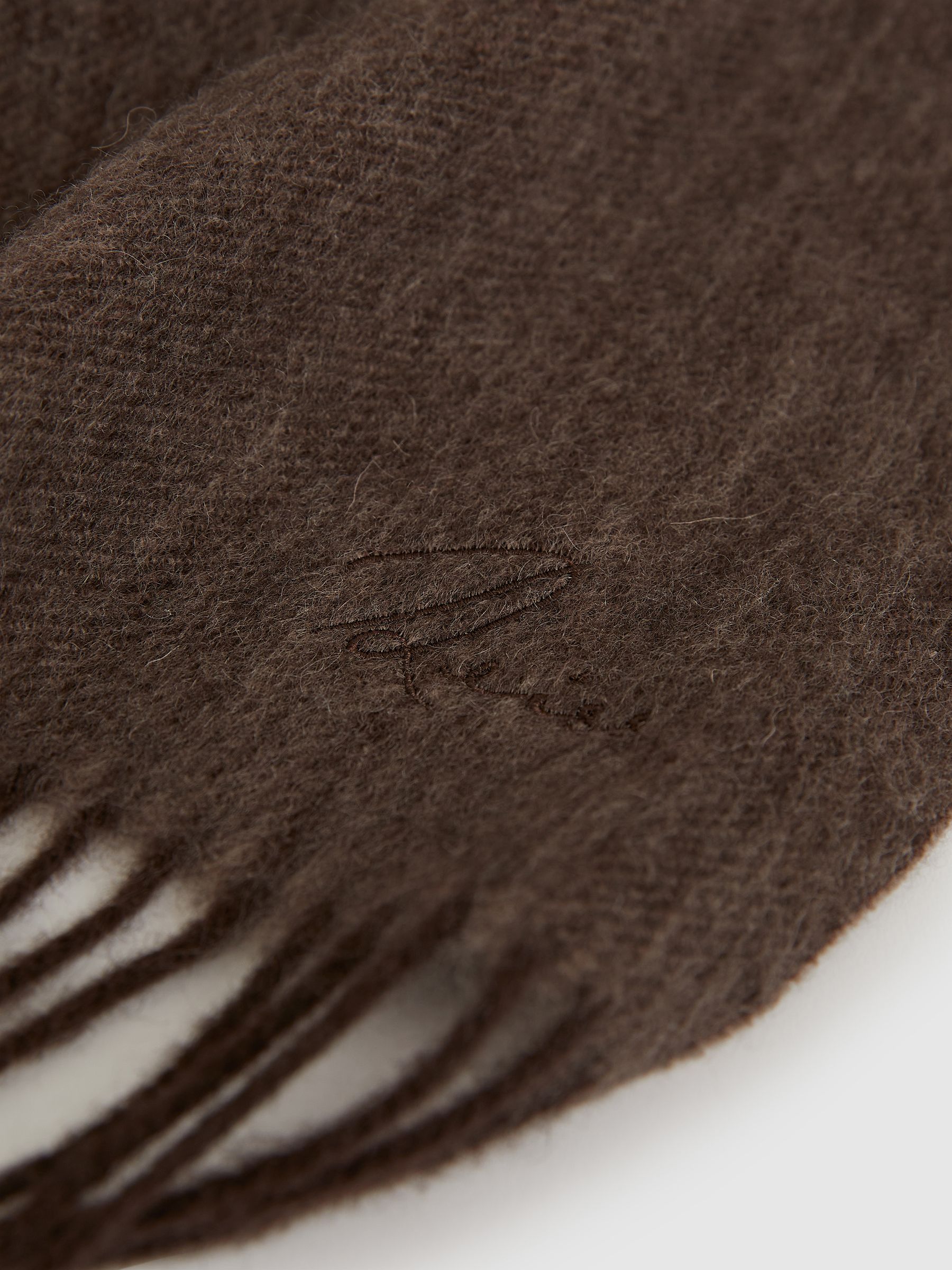 Wool-Cashmere Scarf in Chocolate