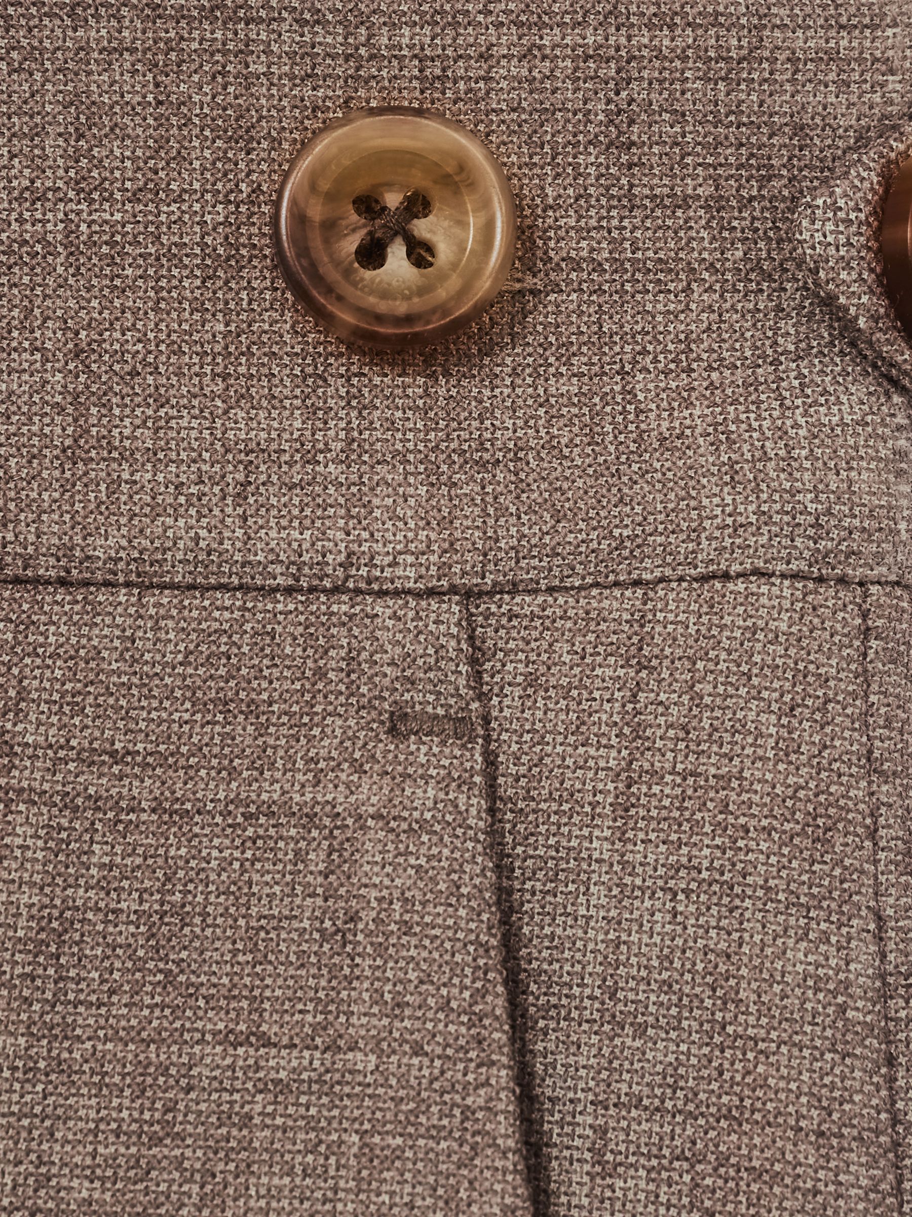 Slim-Fit Textured Suit Trousers With Wool in Brown