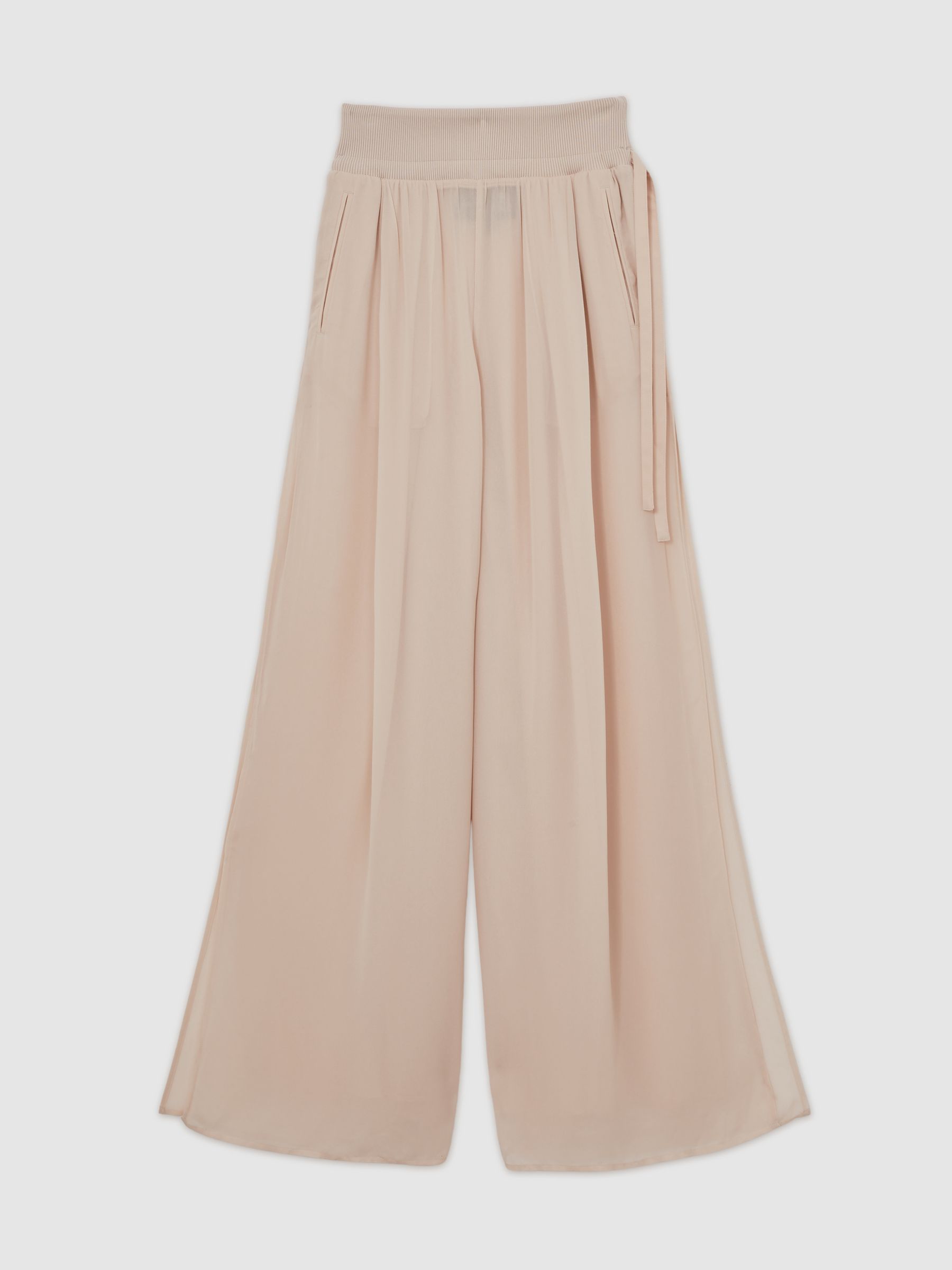 Petite Reiss | Royal Ballet Chiffon Trousers in Neutral