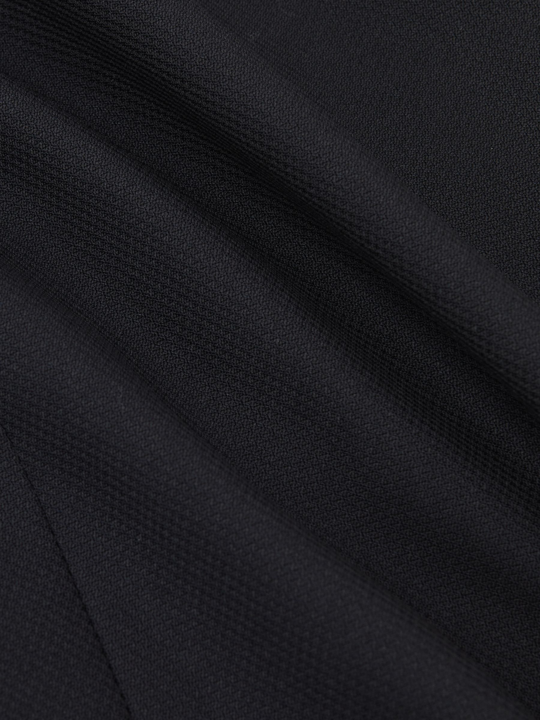 Single-Breasted Jacquard Tuxedo Jacket Wool-Blend Tailored-Fit in Navy