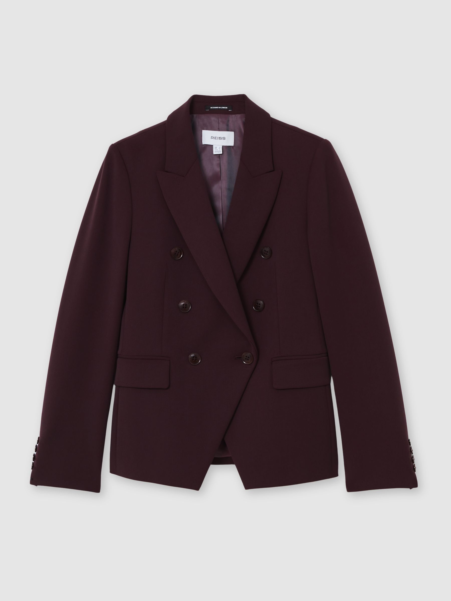 Double-Breasted Suit Blazer in Berry
