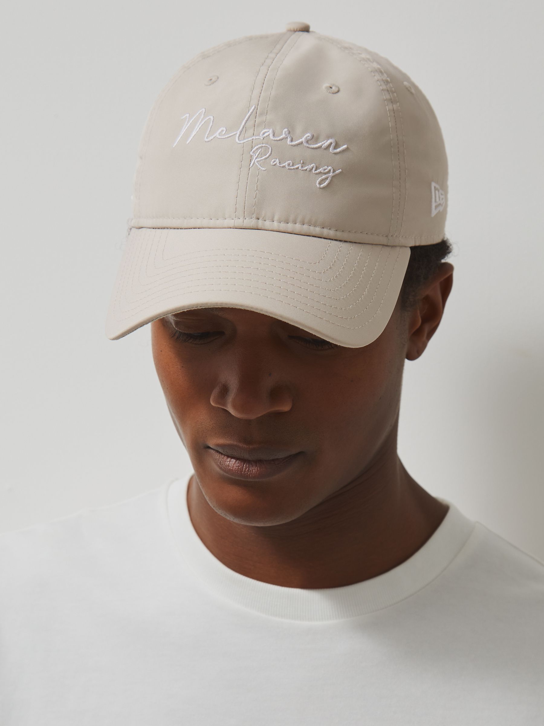 McLaren Racing Logo Embroidered Cap Unisex Fit in Stone