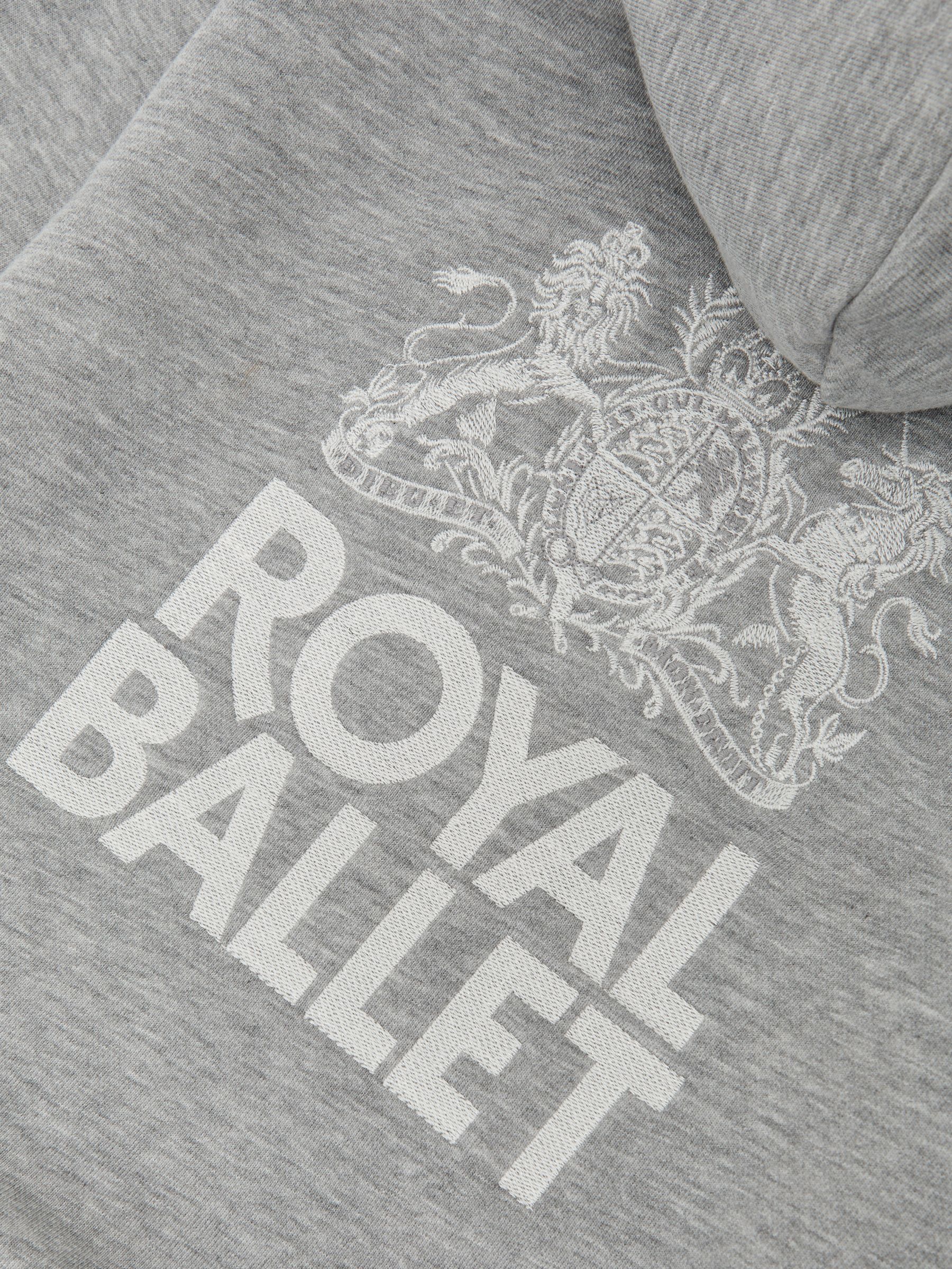 3-9 yrs Reiss | Royal Ballet Logo Unisex Fit Hoodie in Grey Melange