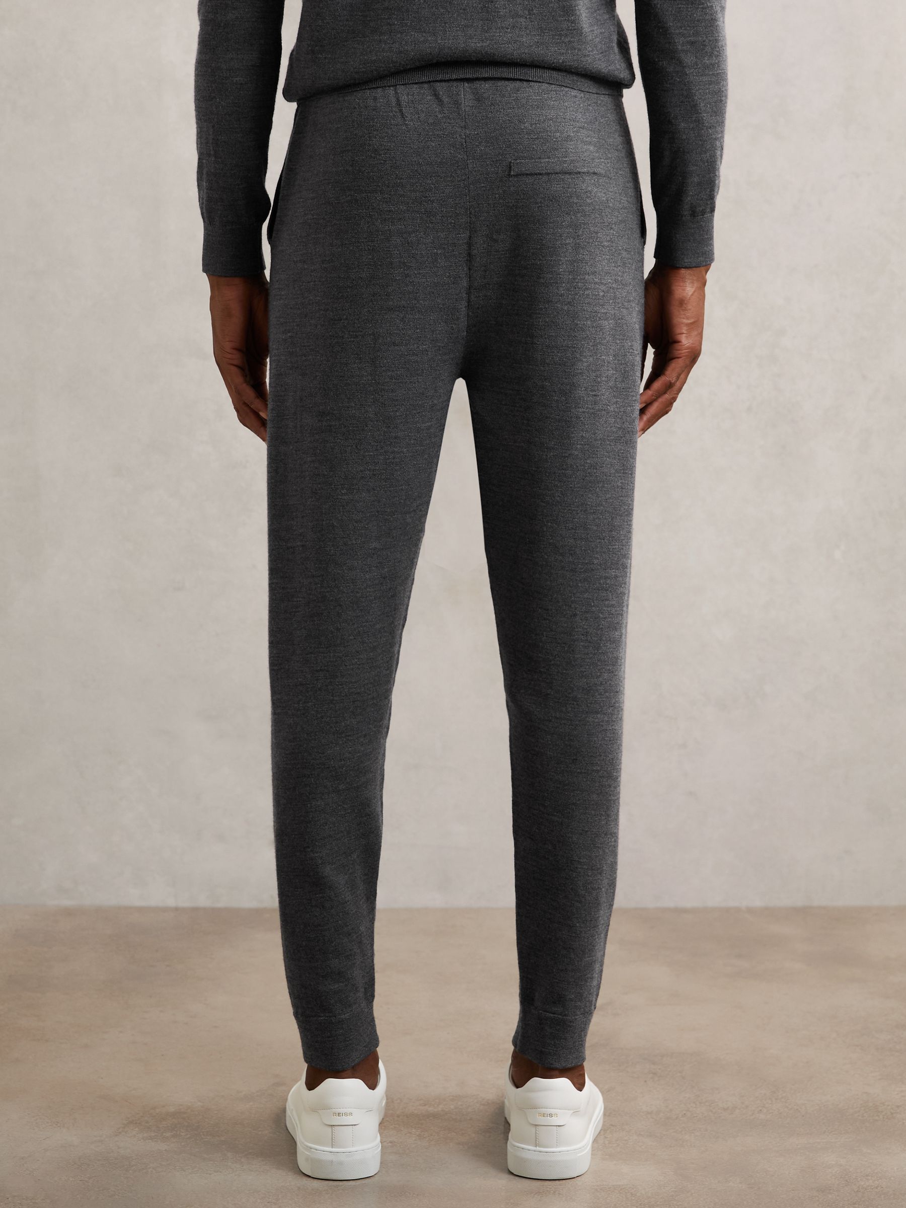 Merino Wool-Blend Cuffed Joggers in Derby Grey Melange