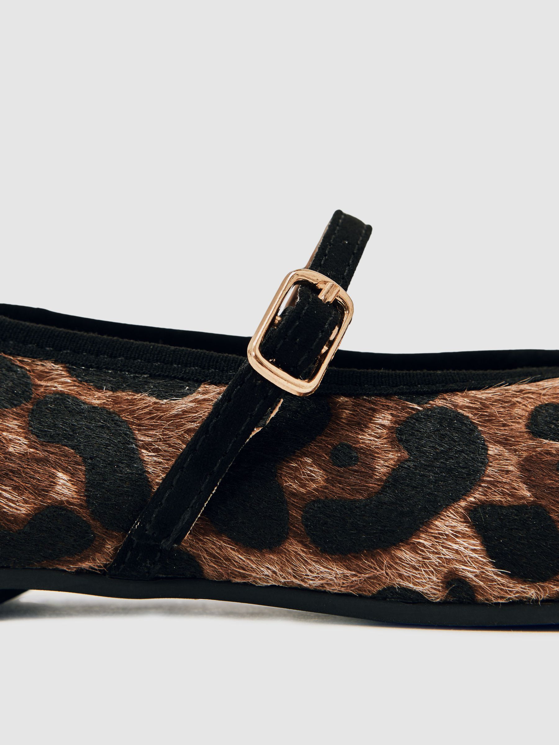 Girls Leopard-Print Ballet Pumps in Brown