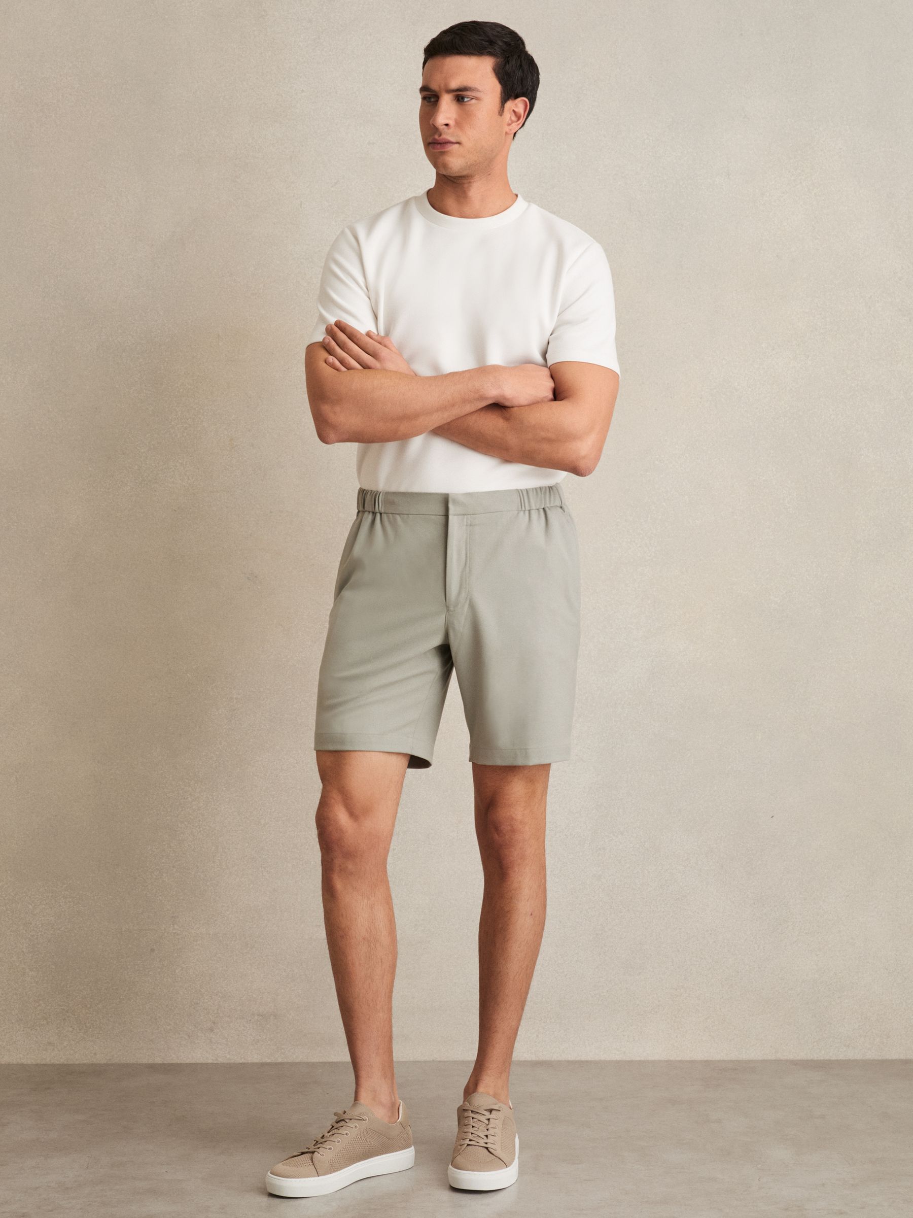 Drawstring Chino Shorts in White