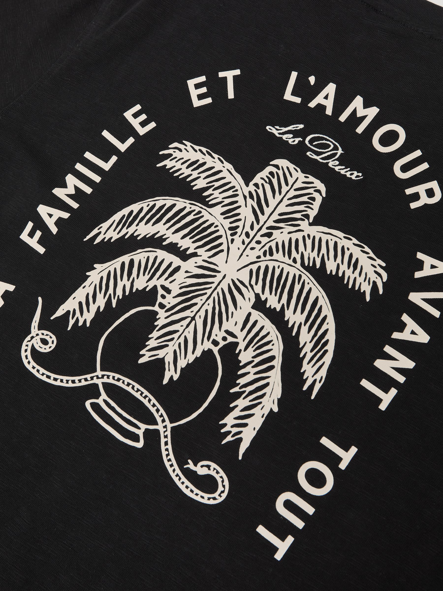 Les Deux Cotton Graphic-Print T-Shirt in Black