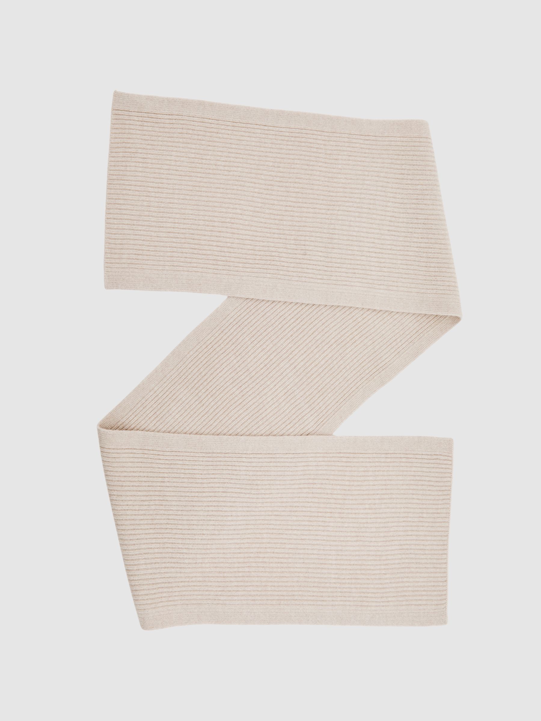 Merino Wool Rib-Knit Scarf in Chocolate Brown