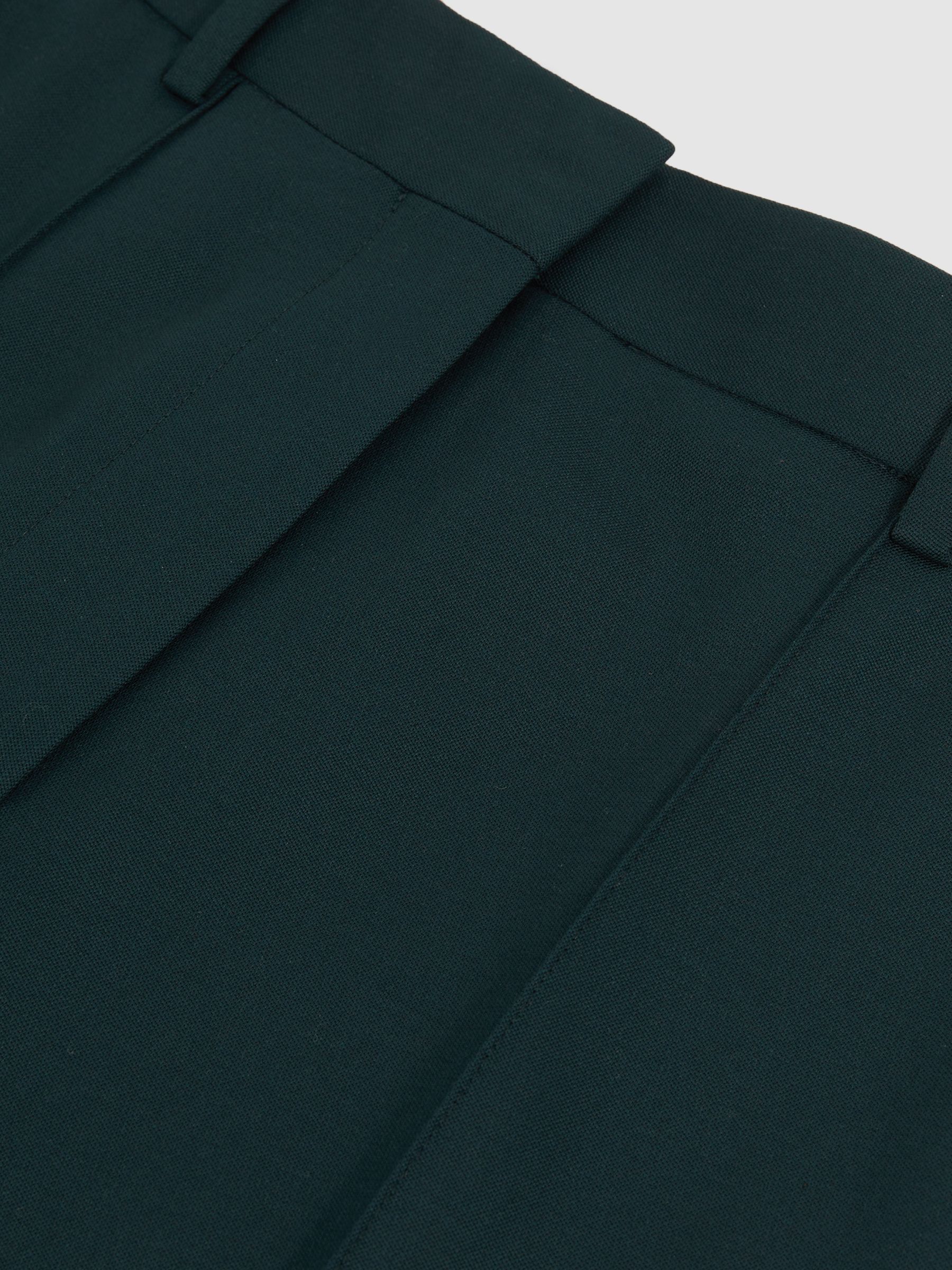 Petite Wool-Blend Wide-Leg Suit Trousers in Green