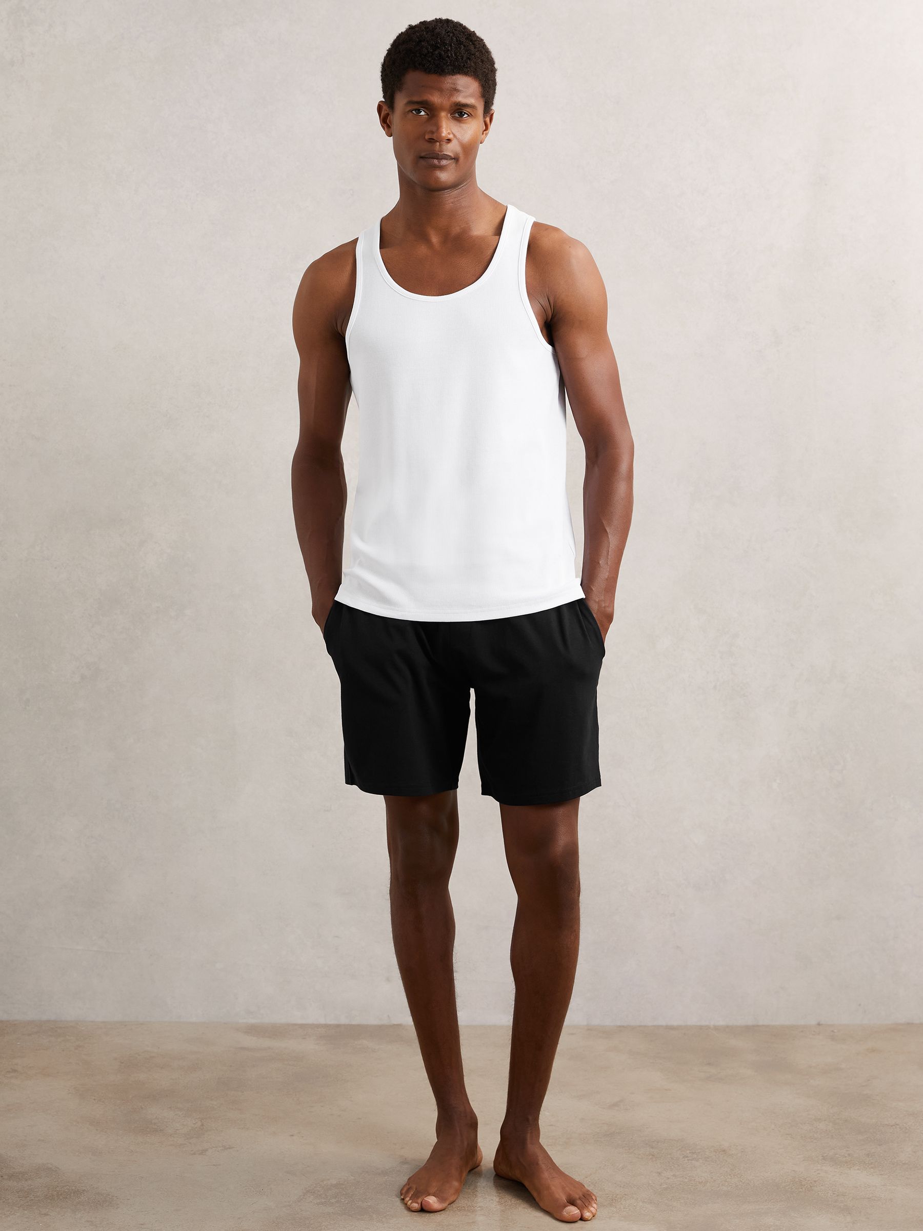 Cotton Jersey Logo-Waistband Shorts with Stretch in Soft Grey