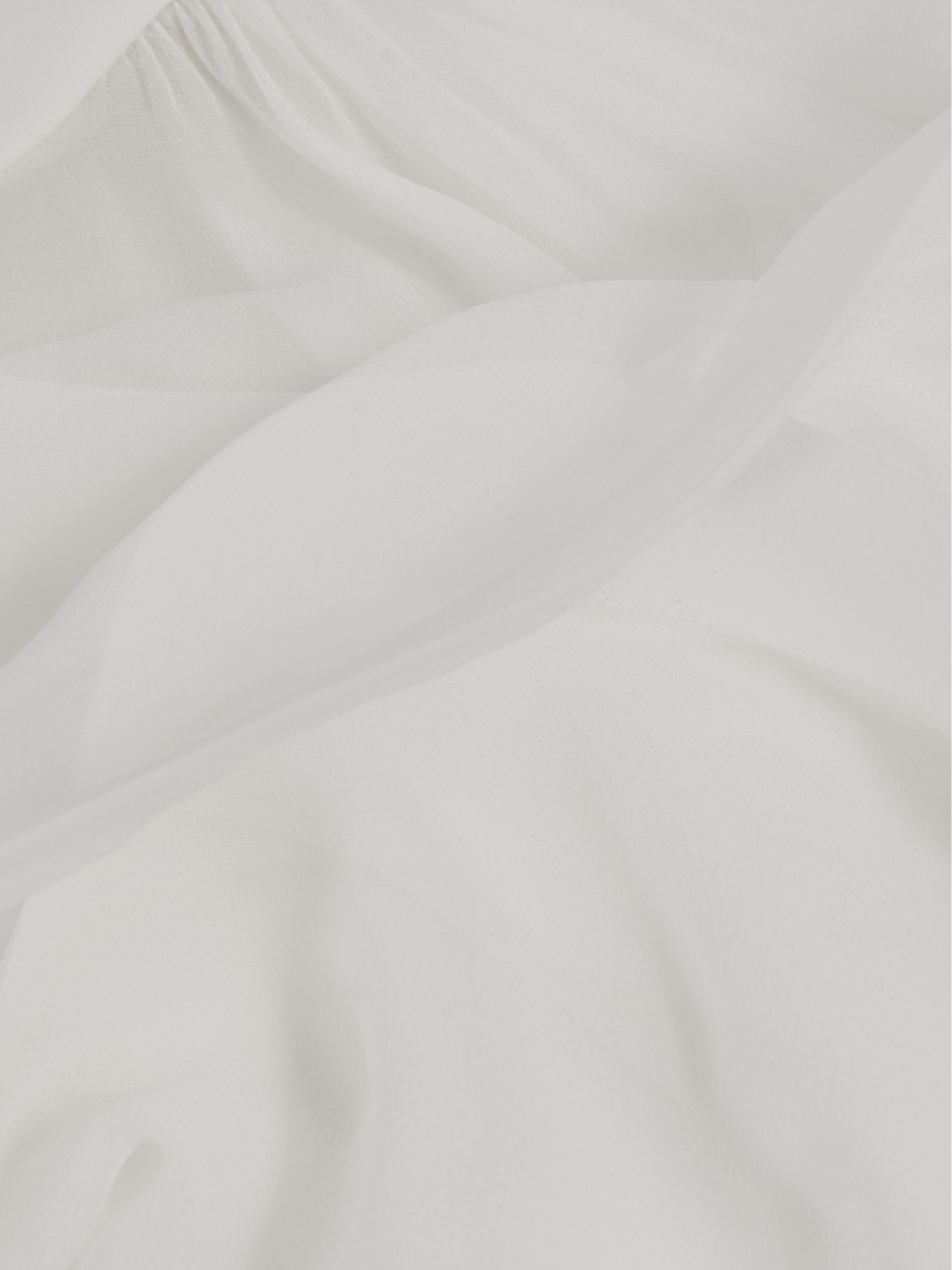 Silk Asymmetric-Ruffle Bandeau Top in Ivory