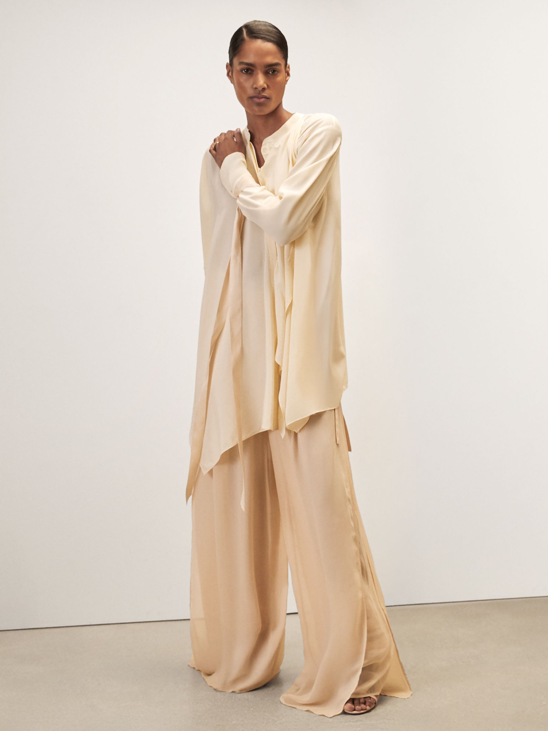 Reiss | Royal Ballet Tie-Cuff Blouse in Cream