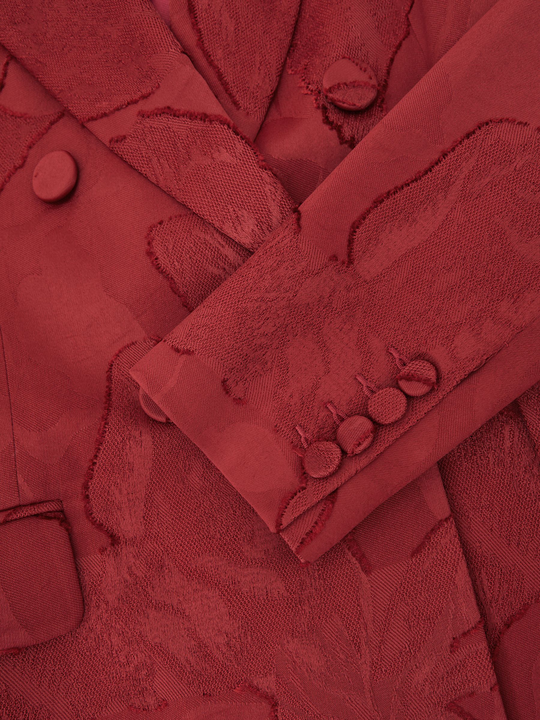 Atelier Jacquard Double-Breasted Blazer in Red