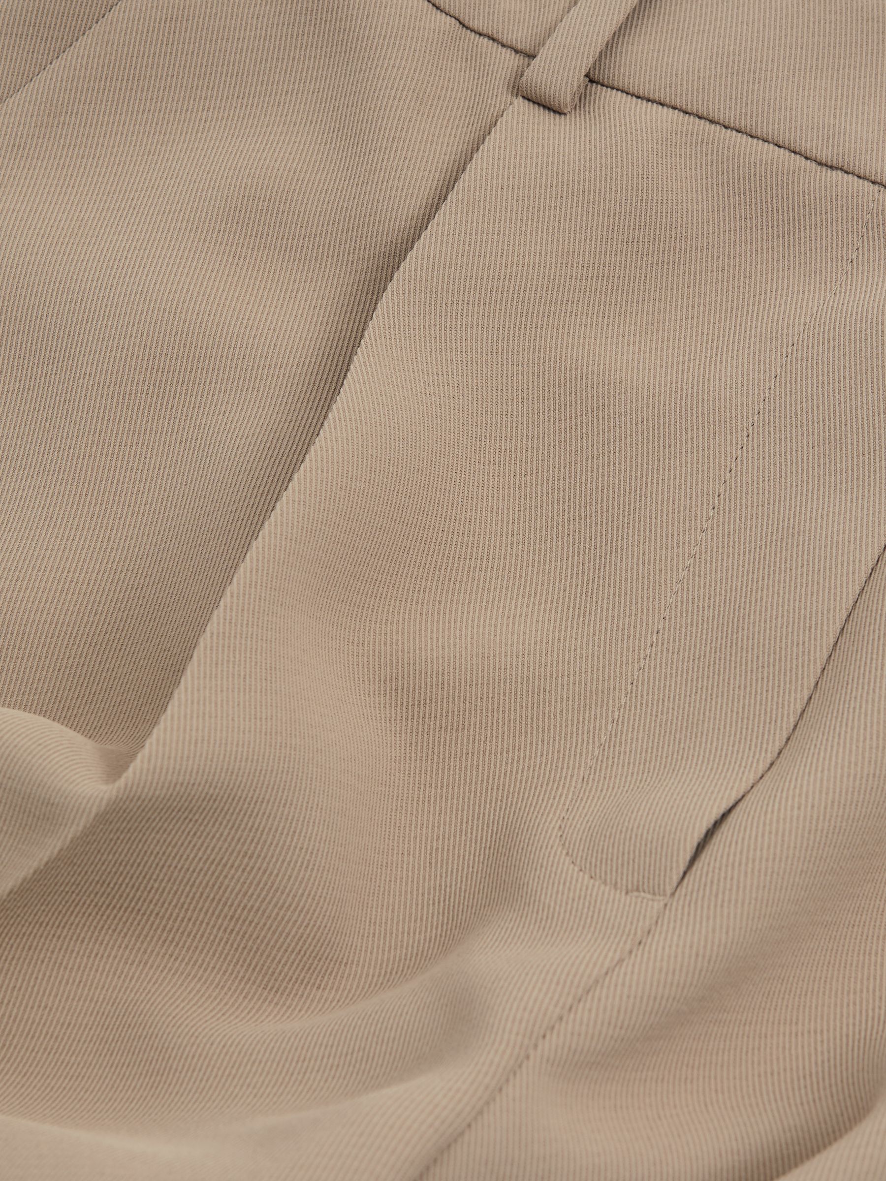 Half-Elasticated Wide Leg Trousers in Mink Neutral