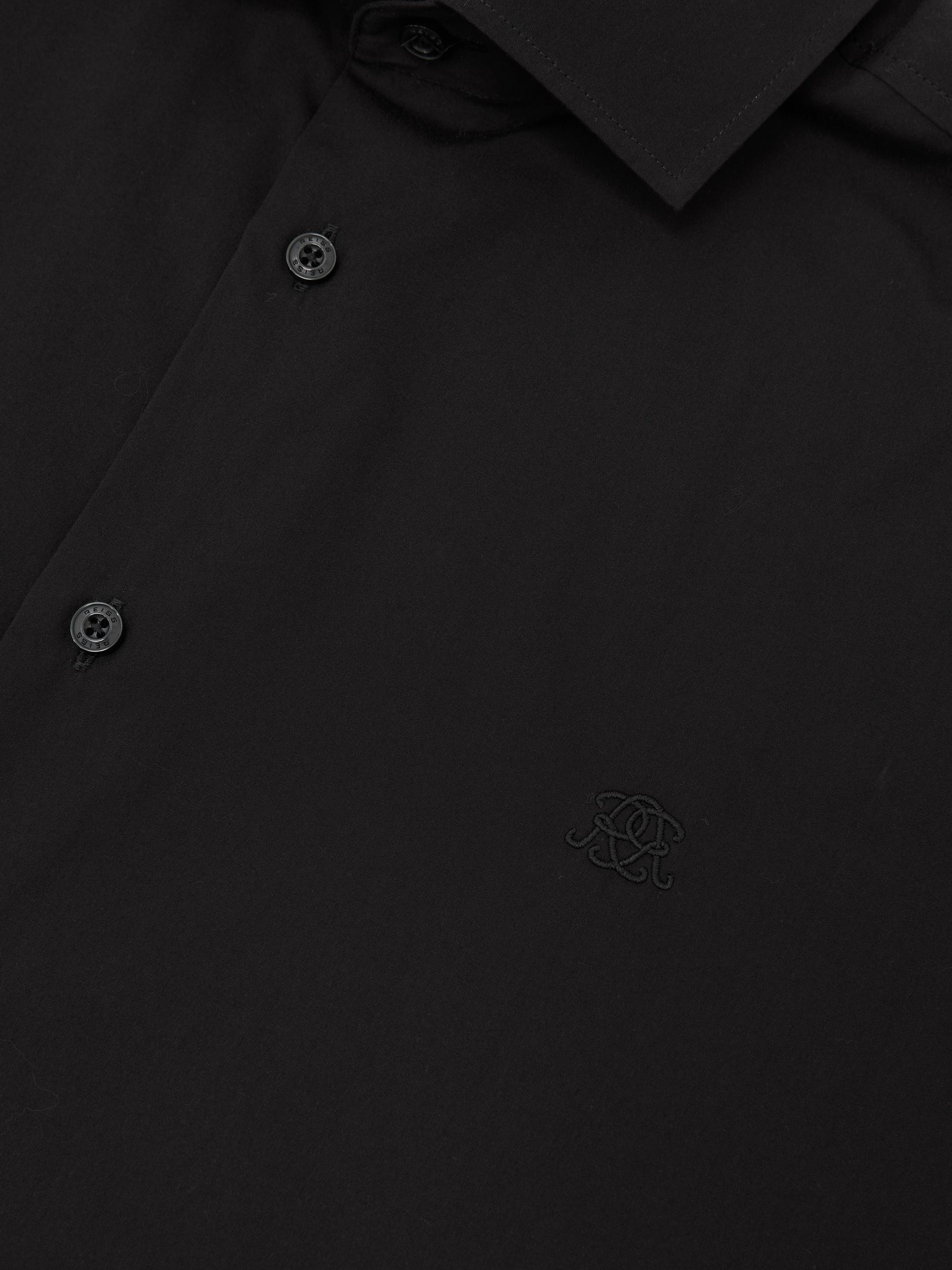 Monogram Cotton Oversized Shirt in Black