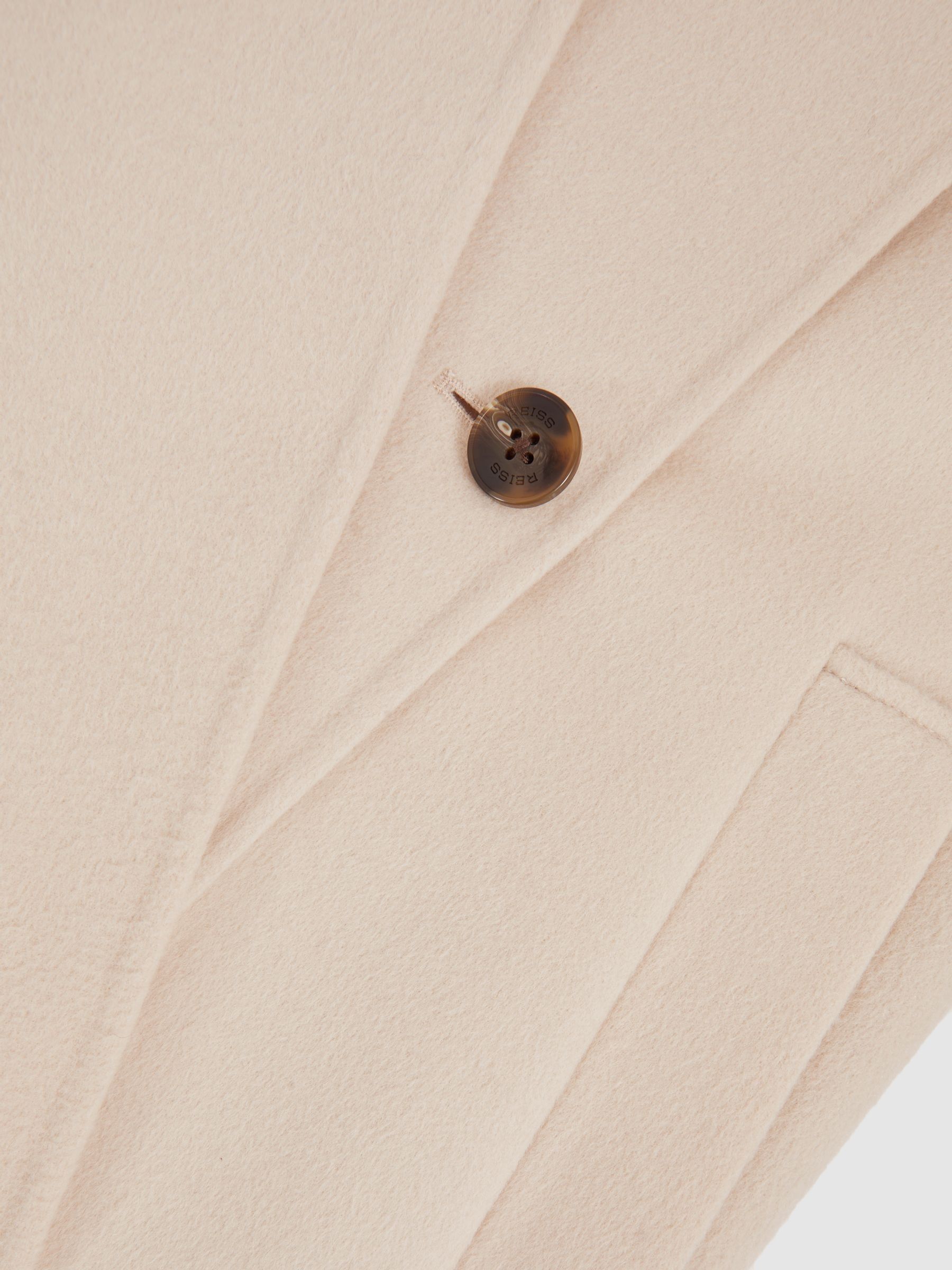 Petite Wool-Blend Scarf Blindseam Coat in Cream