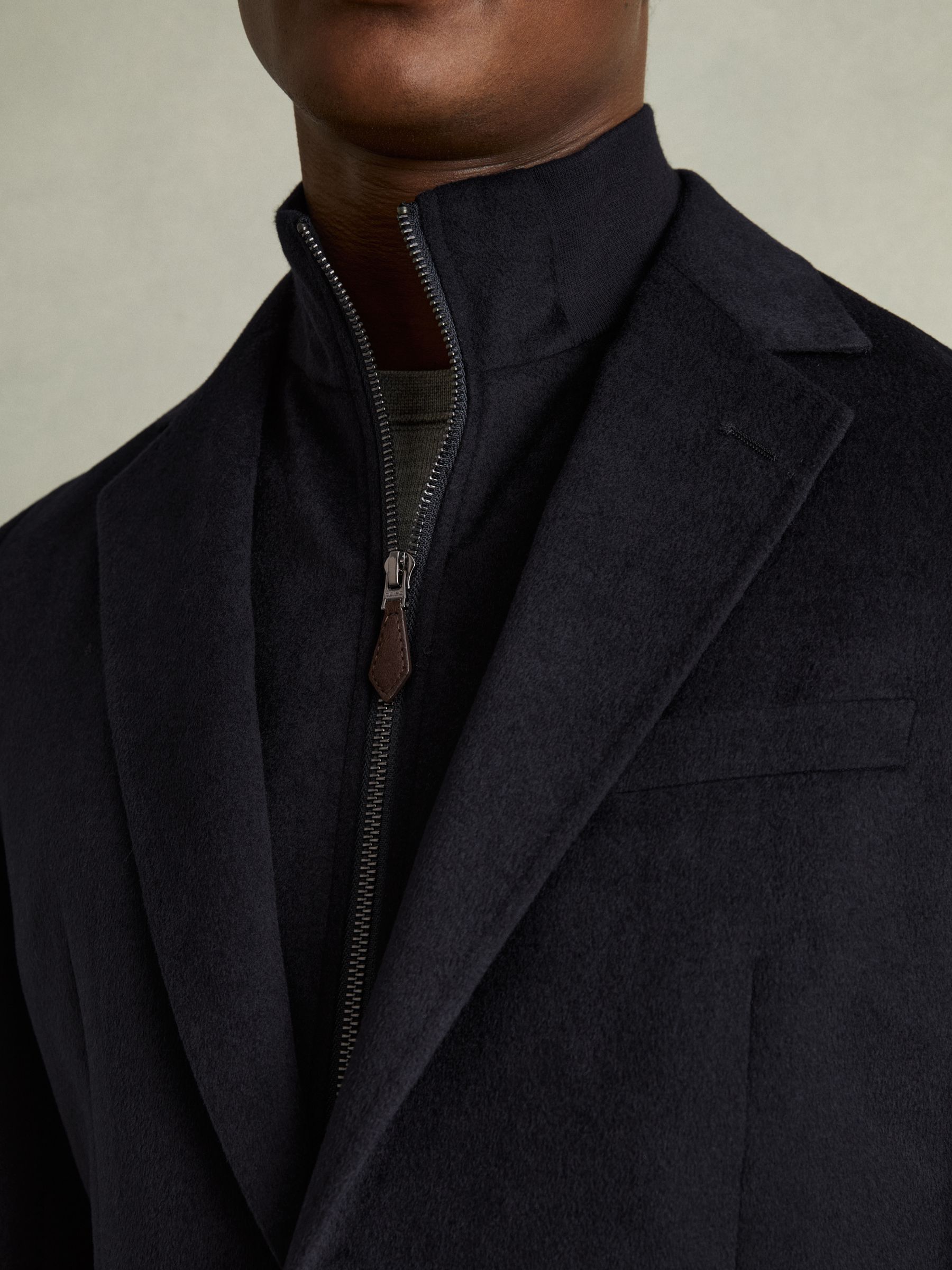 Single-Breasted Blazer With Gilet Insert Tailored-Fit in Navy