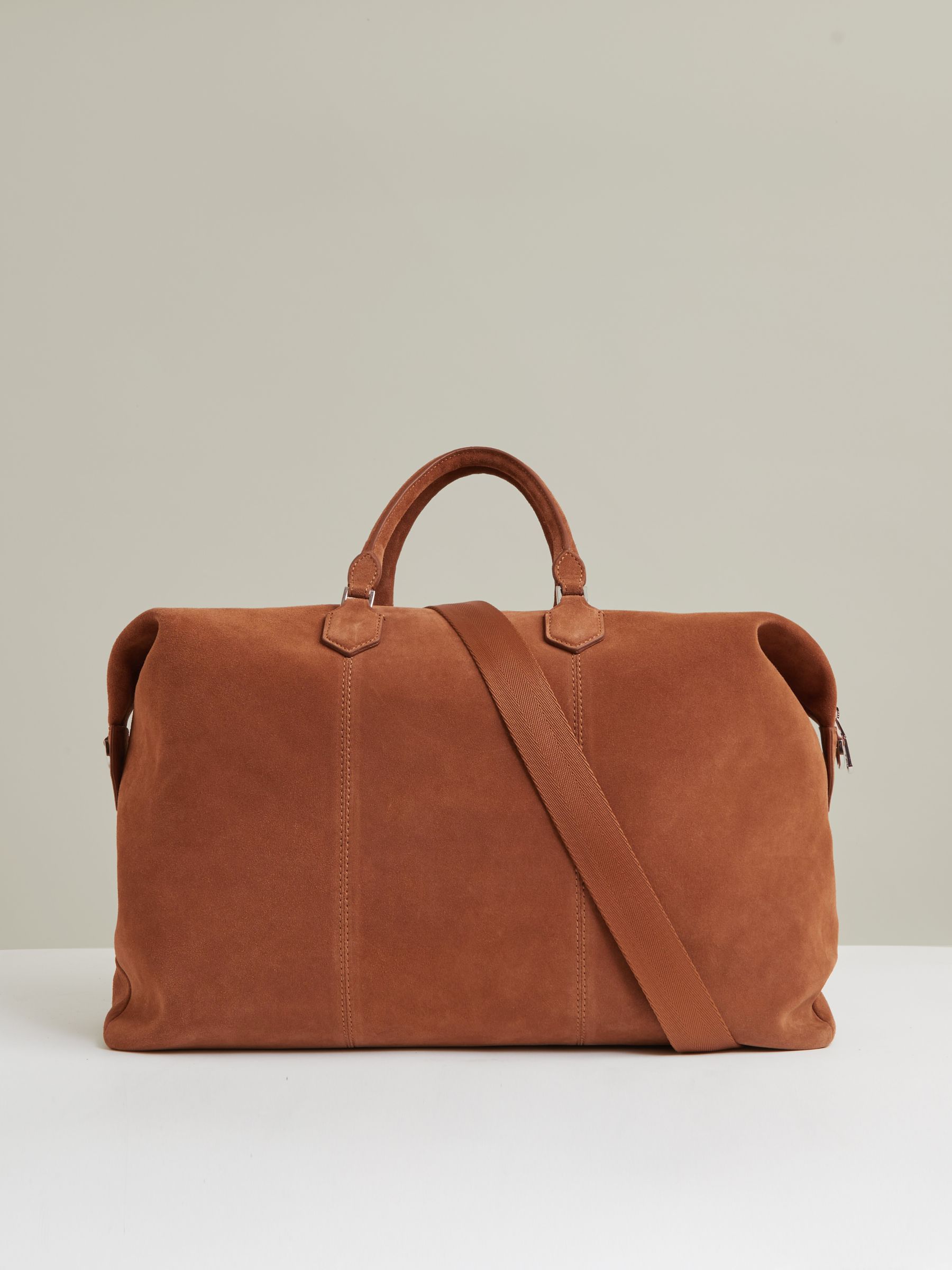 Suede Holdall in Light Tan