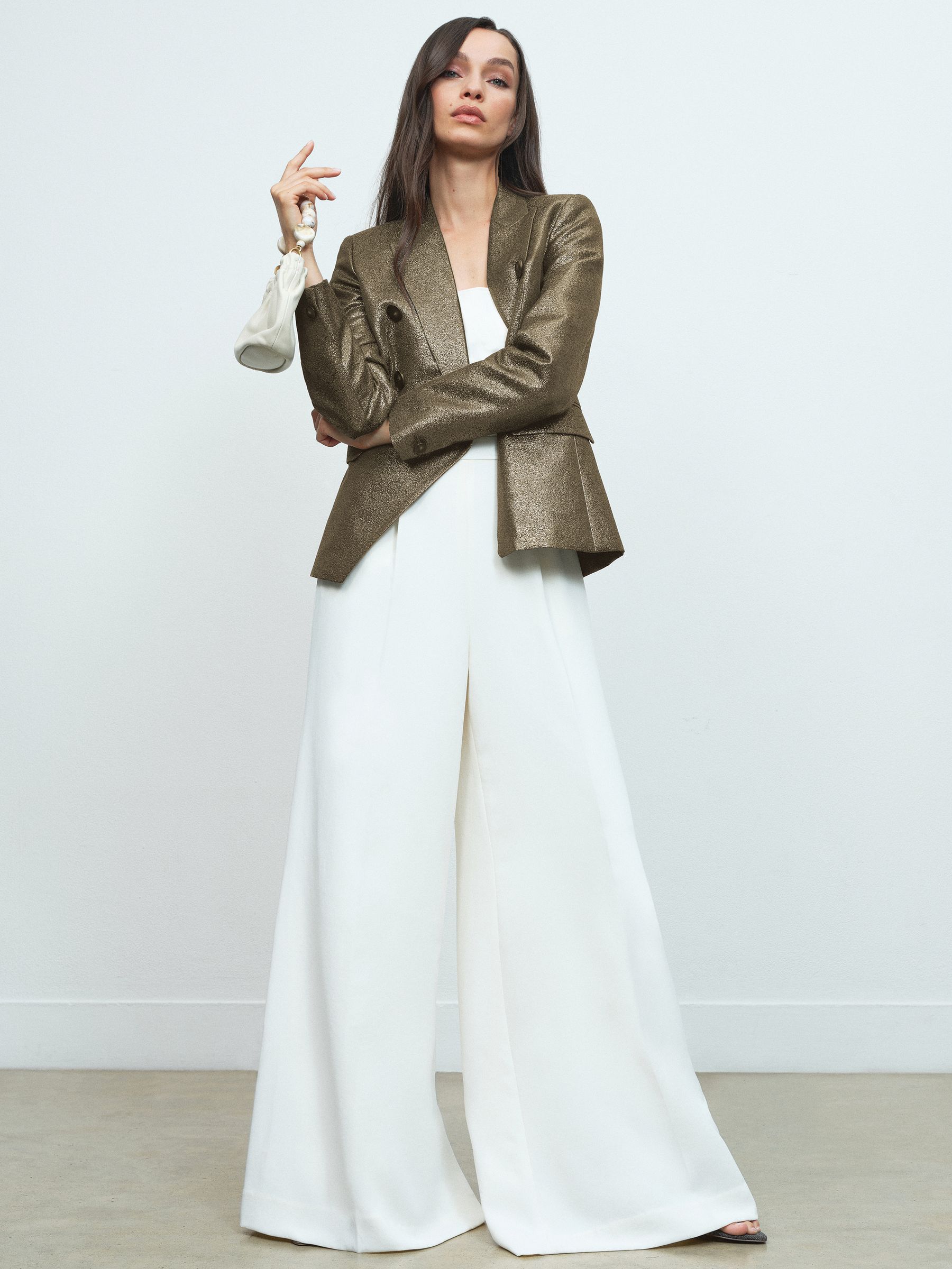 Wide-Leg Cut-Out Jumpsuit in Ivory