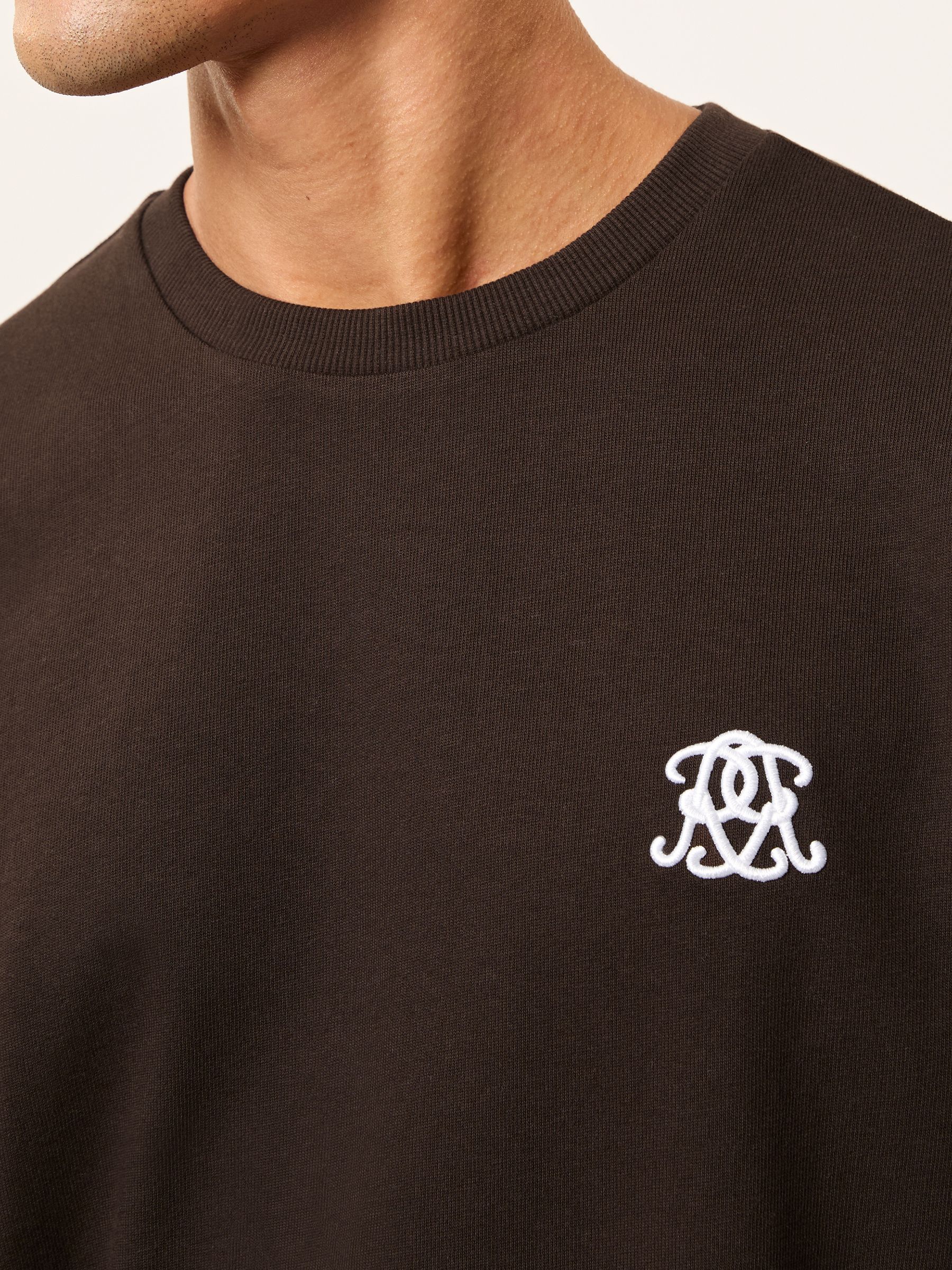 Monogram Cotton Oversized T-Shirt in Brown