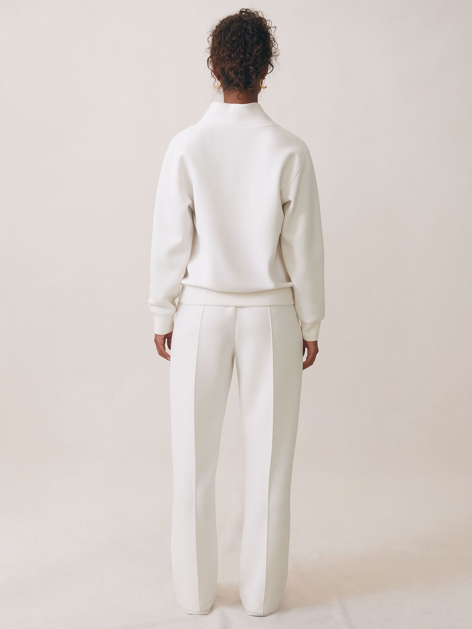 Interlock Shawl-Neck Sweatshirt with Modal in Ivory