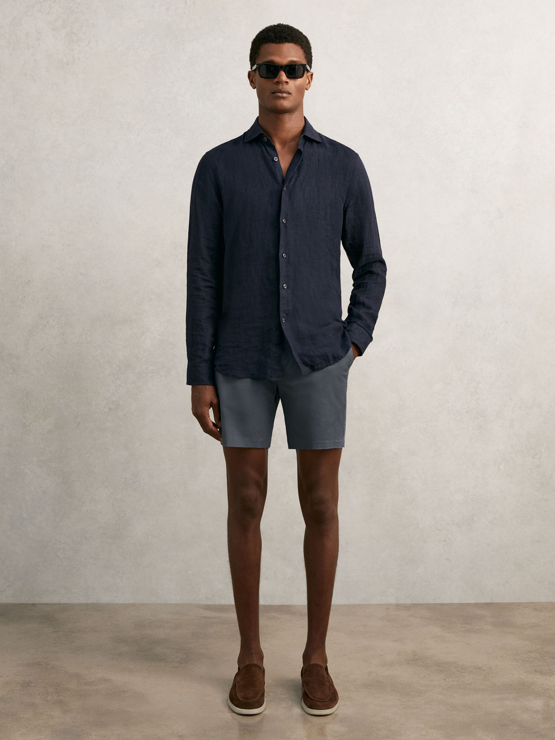 Short Length Casual Chino Shorts in Chalk