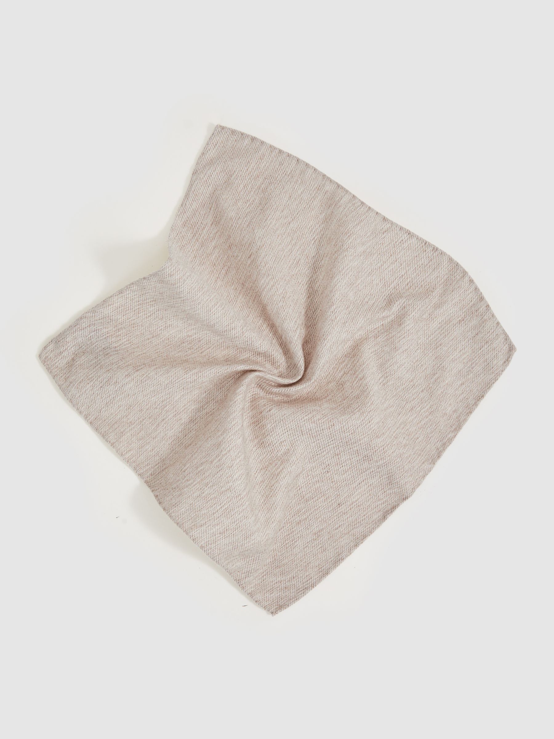 Wool Silk Textured Pocket Square in Oatmeal