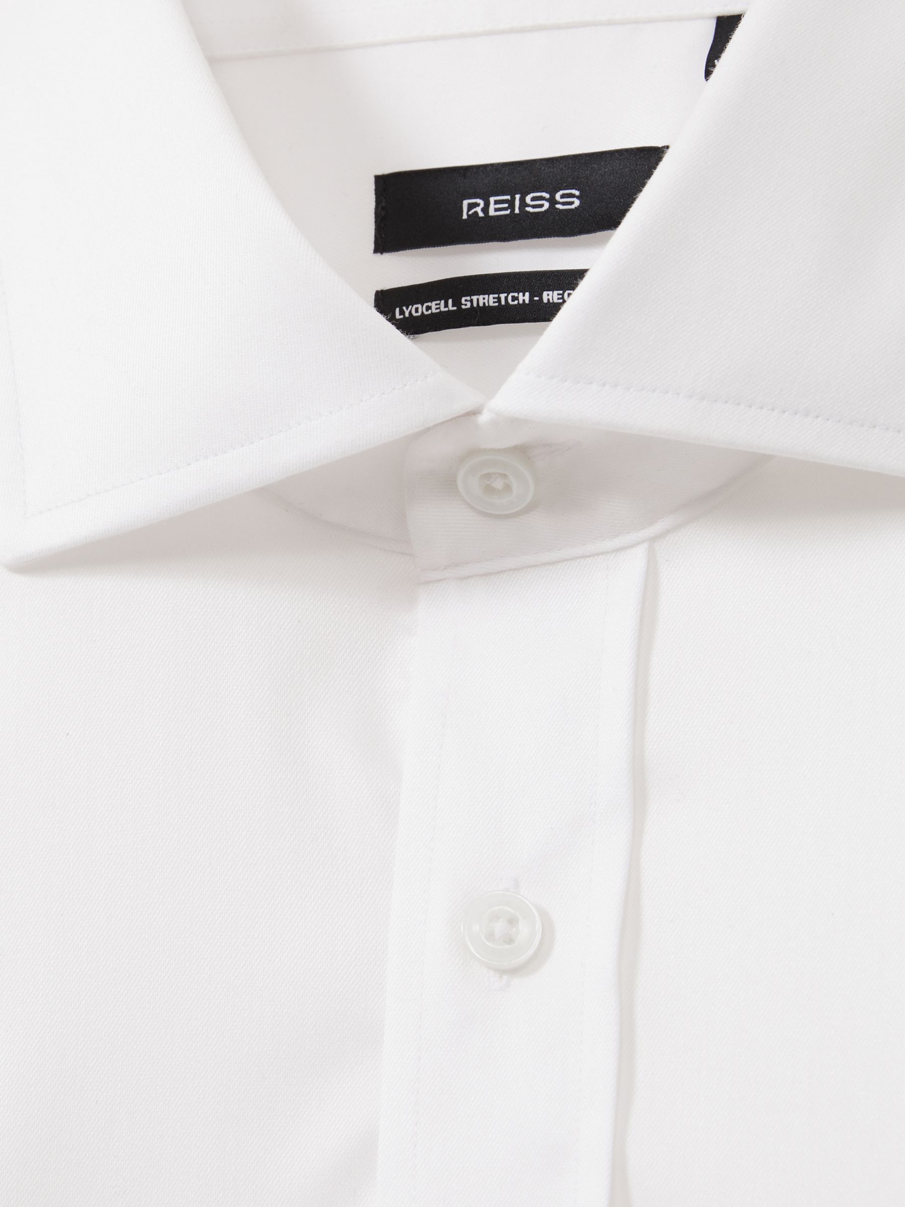 Regular Fit Cotton-Tencel Stretch Shirt in White