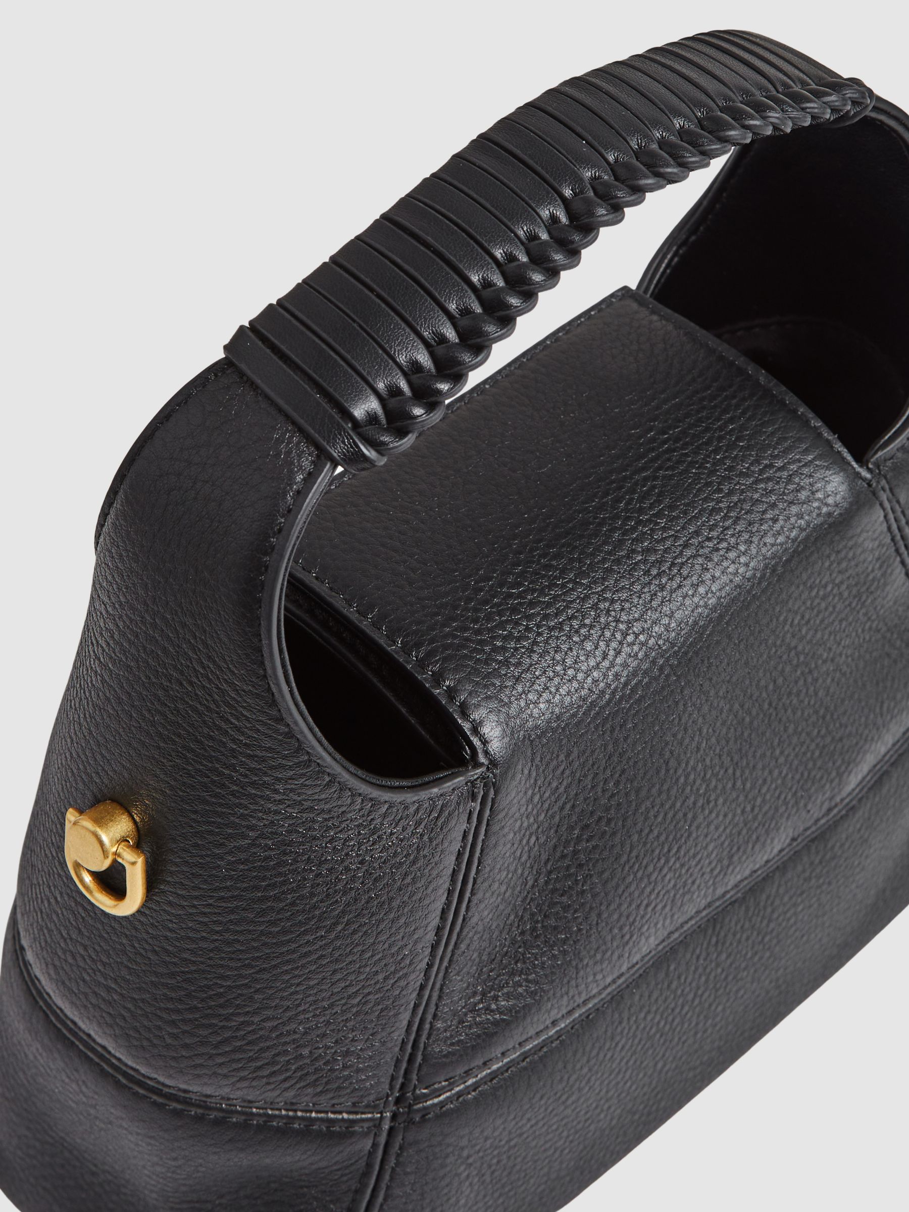 Grained-Leather Crossbody Bag in Black