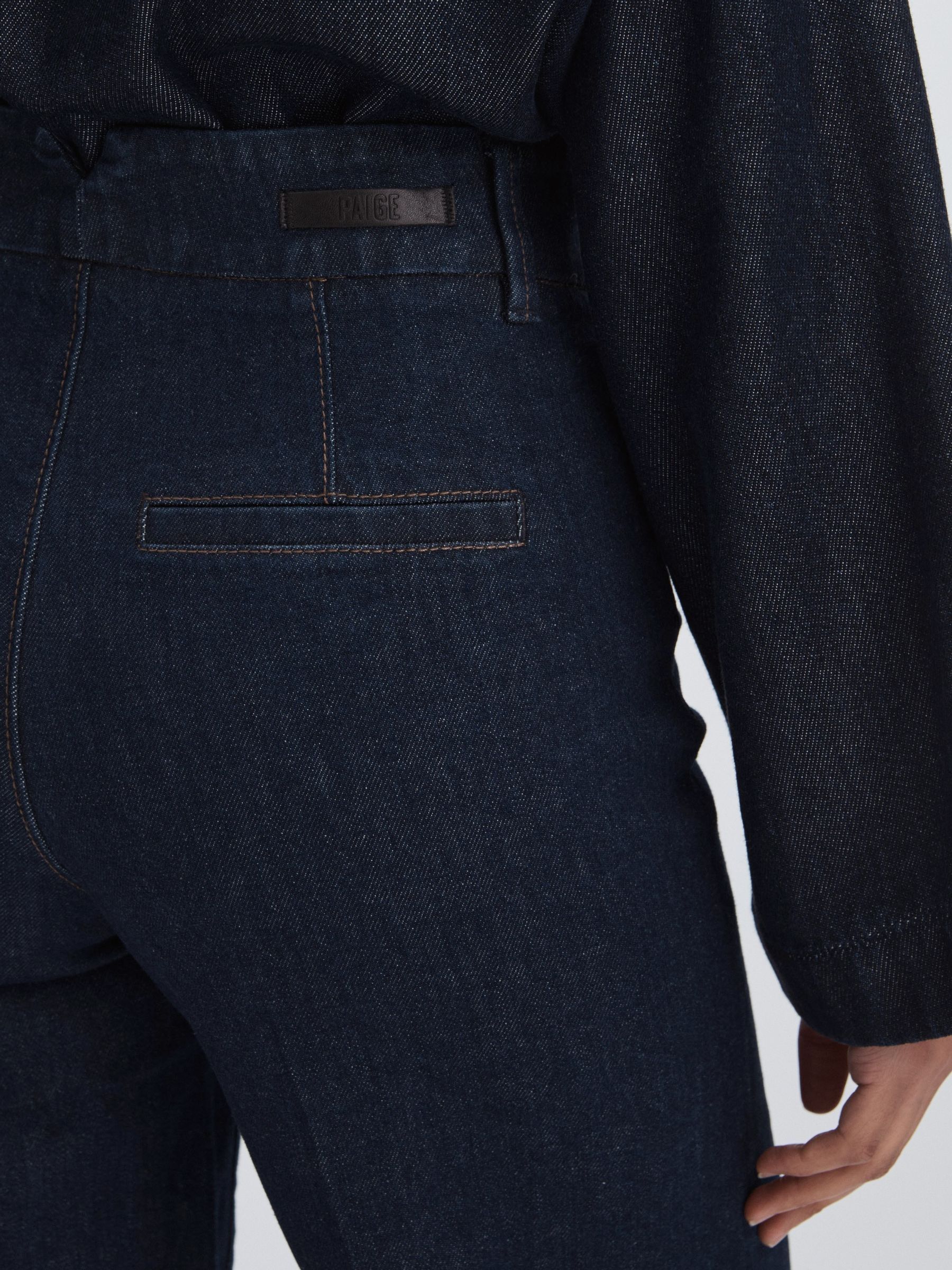 Paige High Rise Wide Leg Jeans in Edinburgh Dark Blue