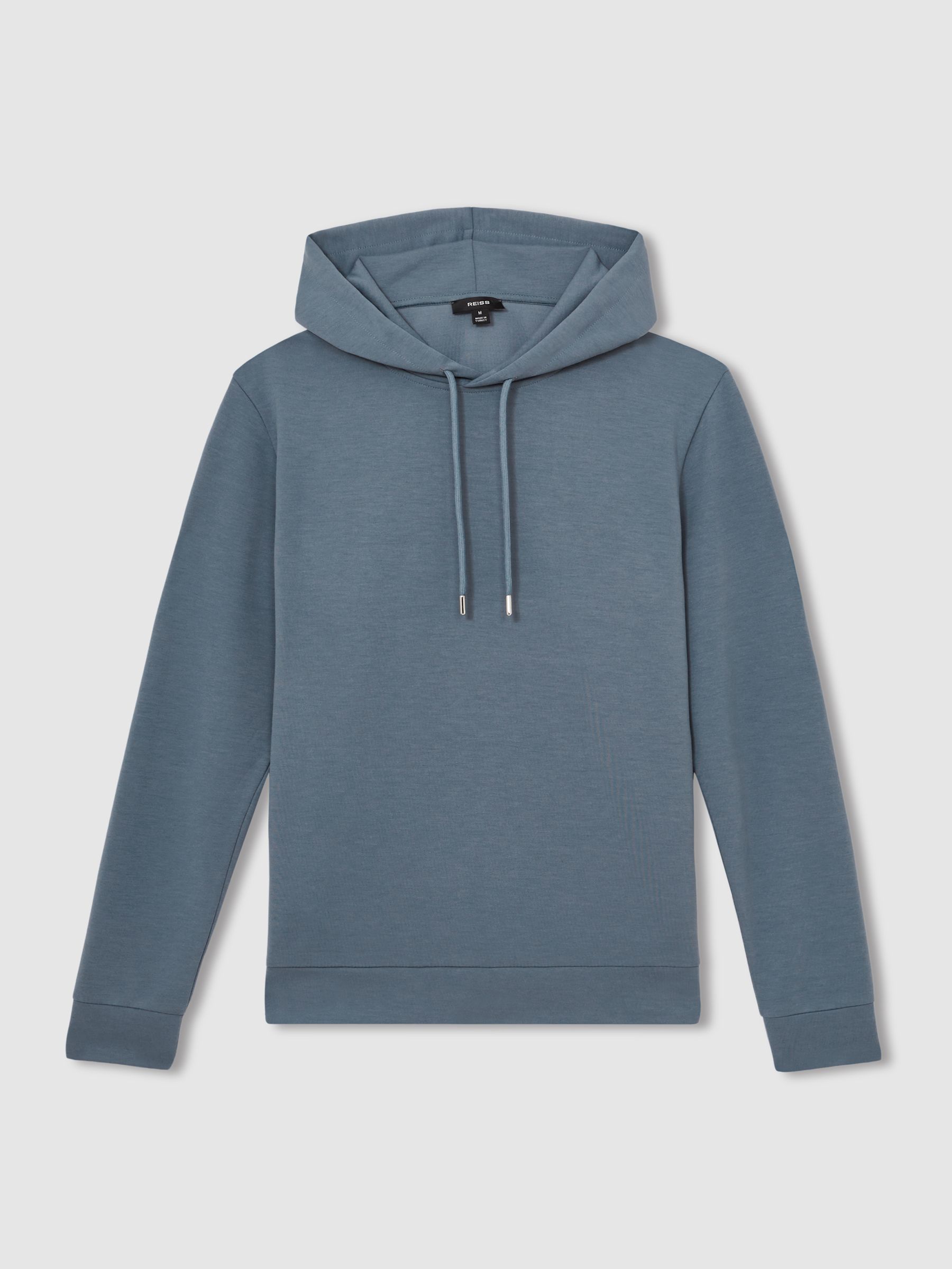 Interlock Jersey Drawstring Hoodie in Airforce Blue