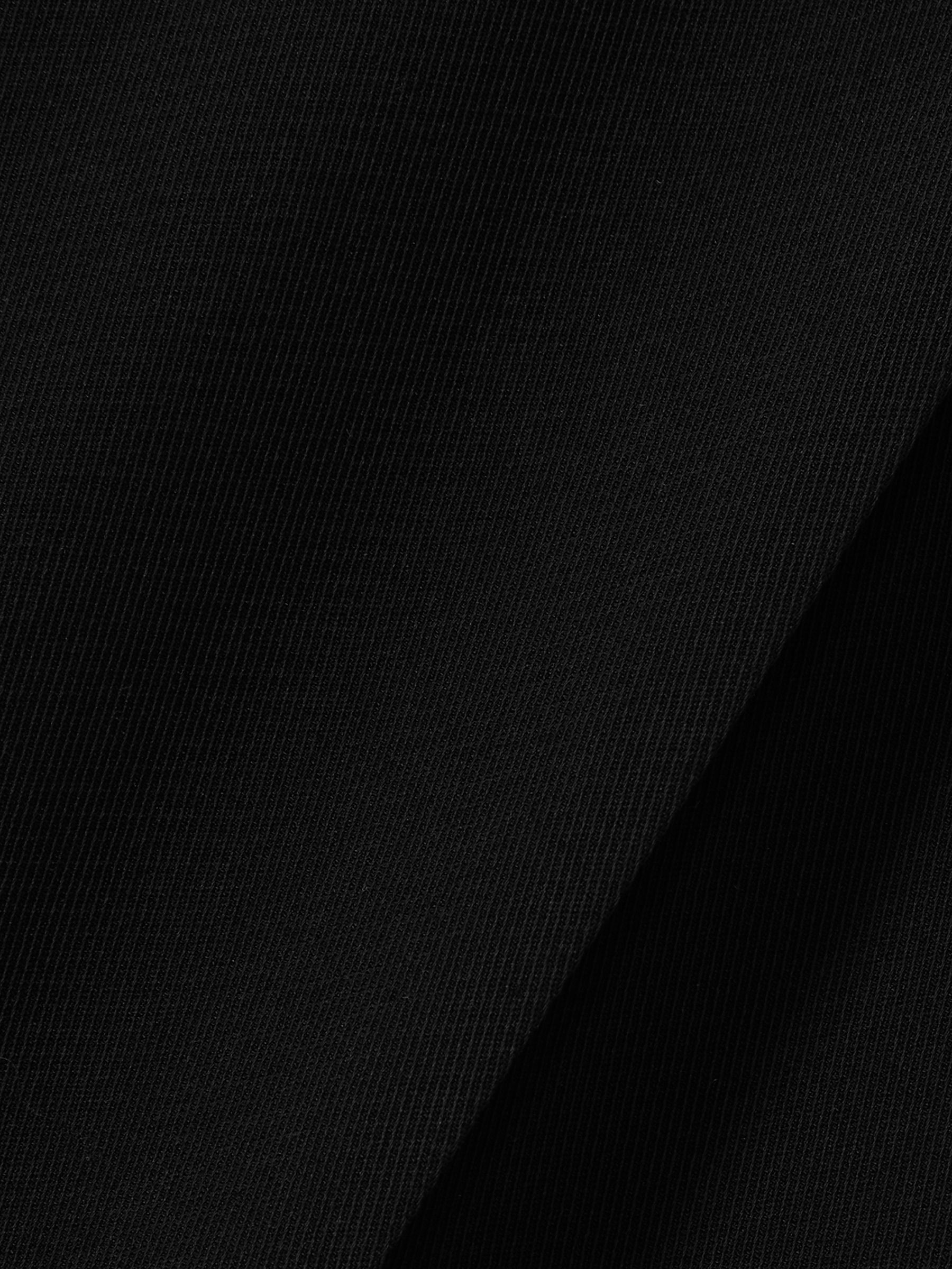 Elasticated-Waist Wide-Leg Twill Trousers in Black