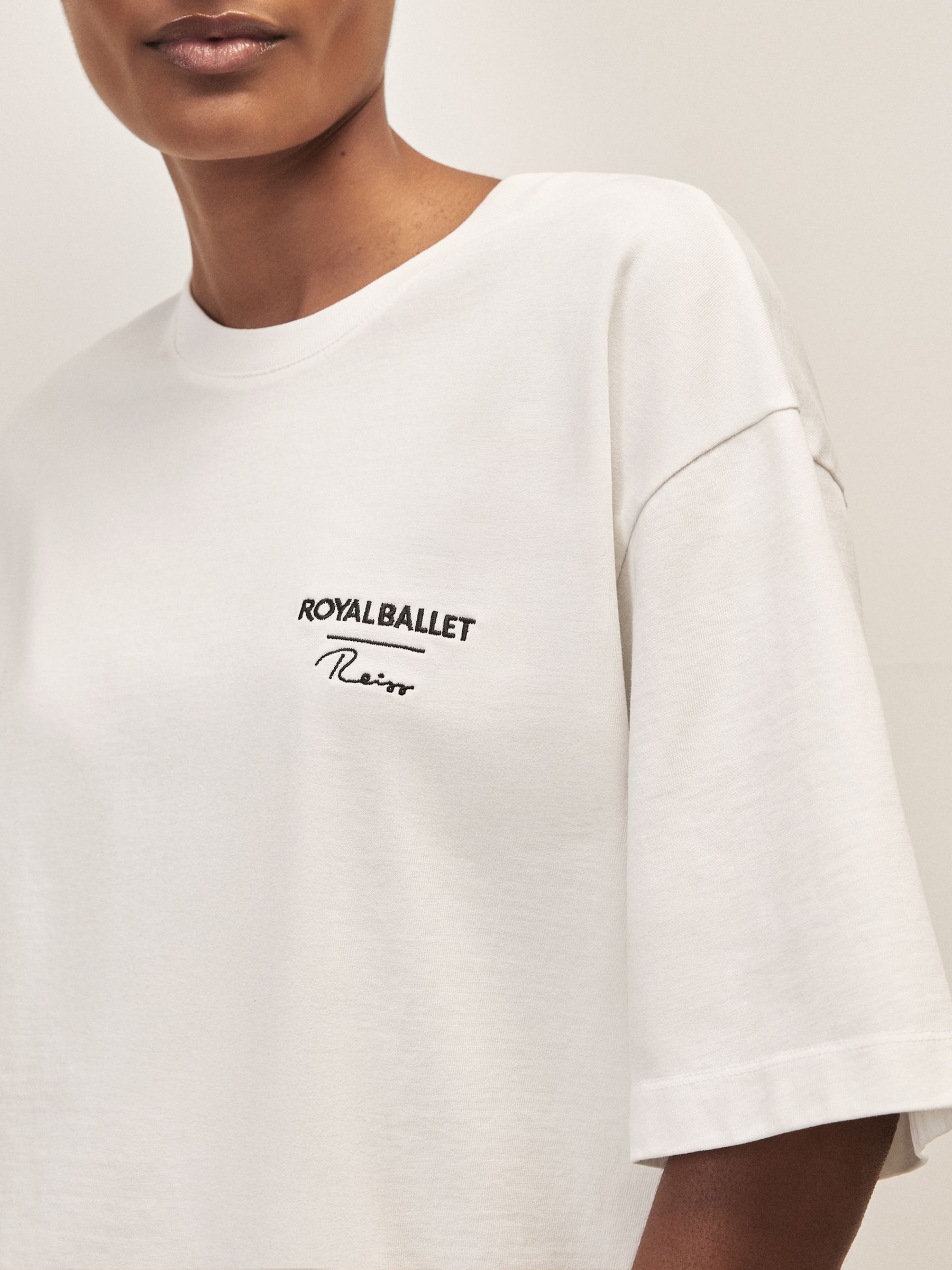 Reiss | Royal Ballet Logo Unisex Fit T-Shirt in White