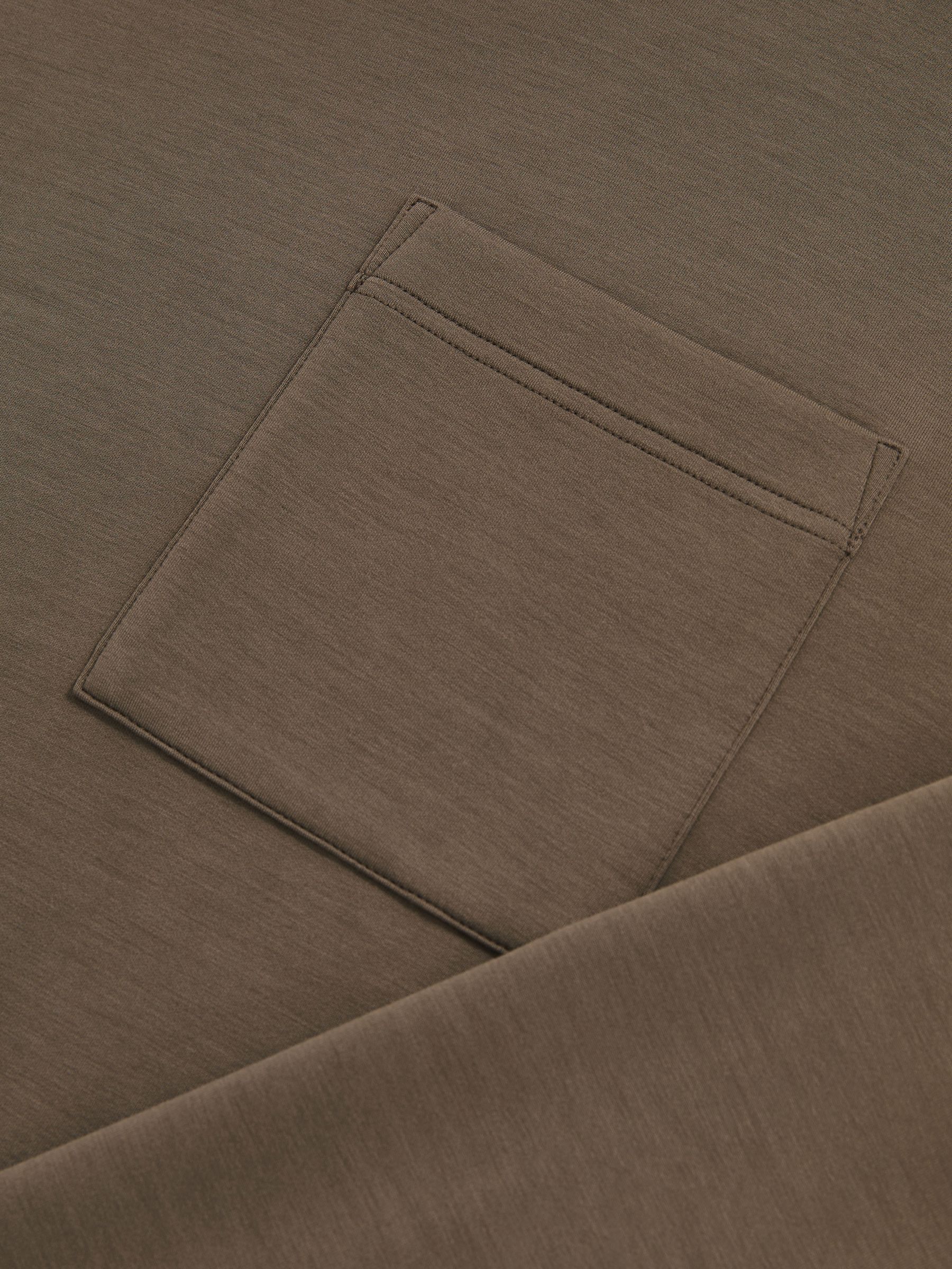 Interlock-Jersey Funnel-Neck Sweatshirt in Khaki Green