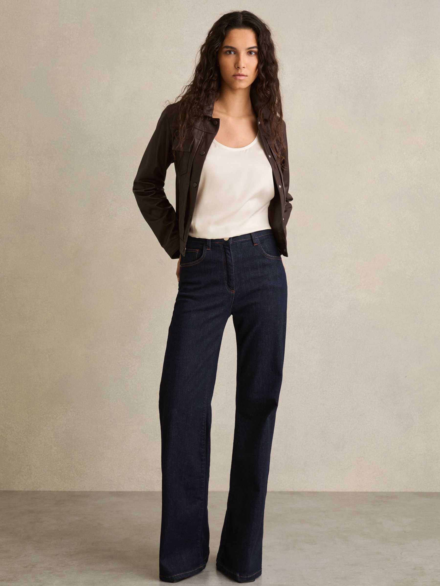 Silk-Front Cami Top in White