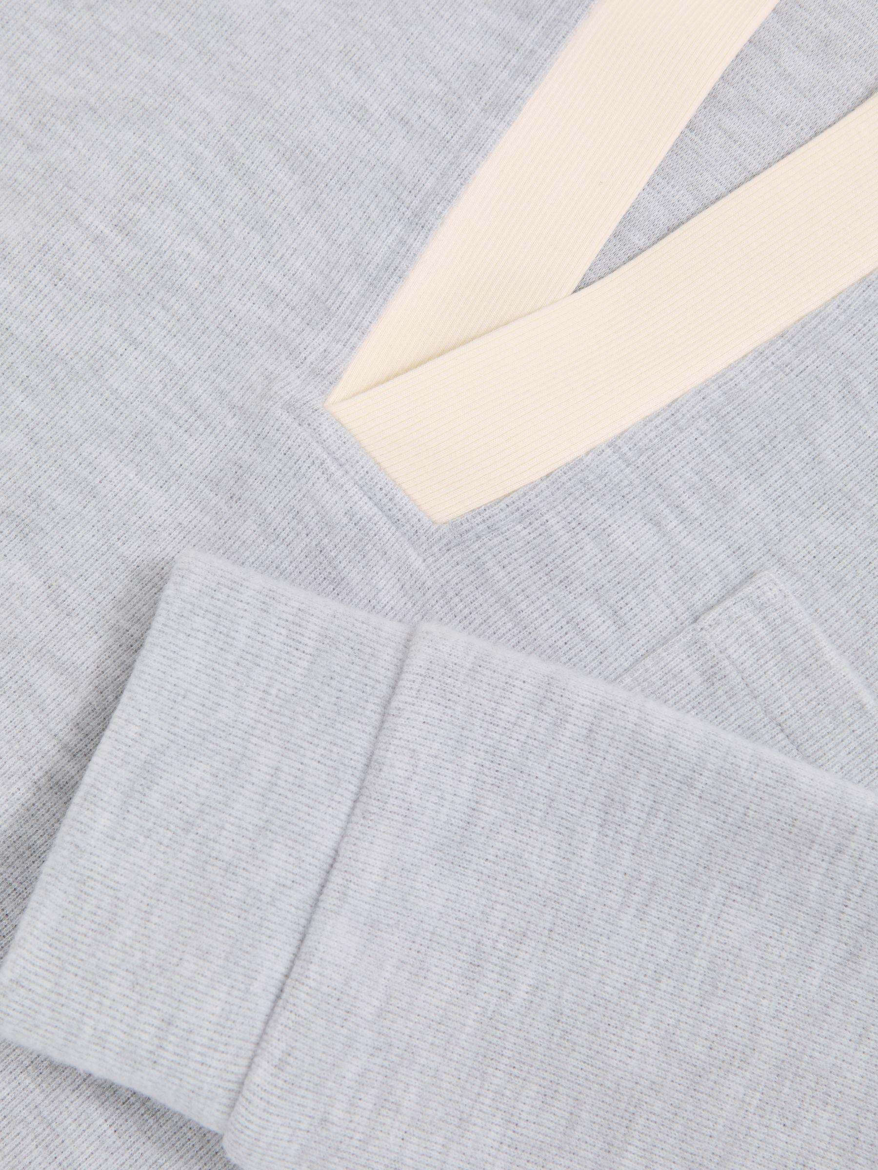 Open-Collar Polo Shirt with Cotton in Grey Marl/White