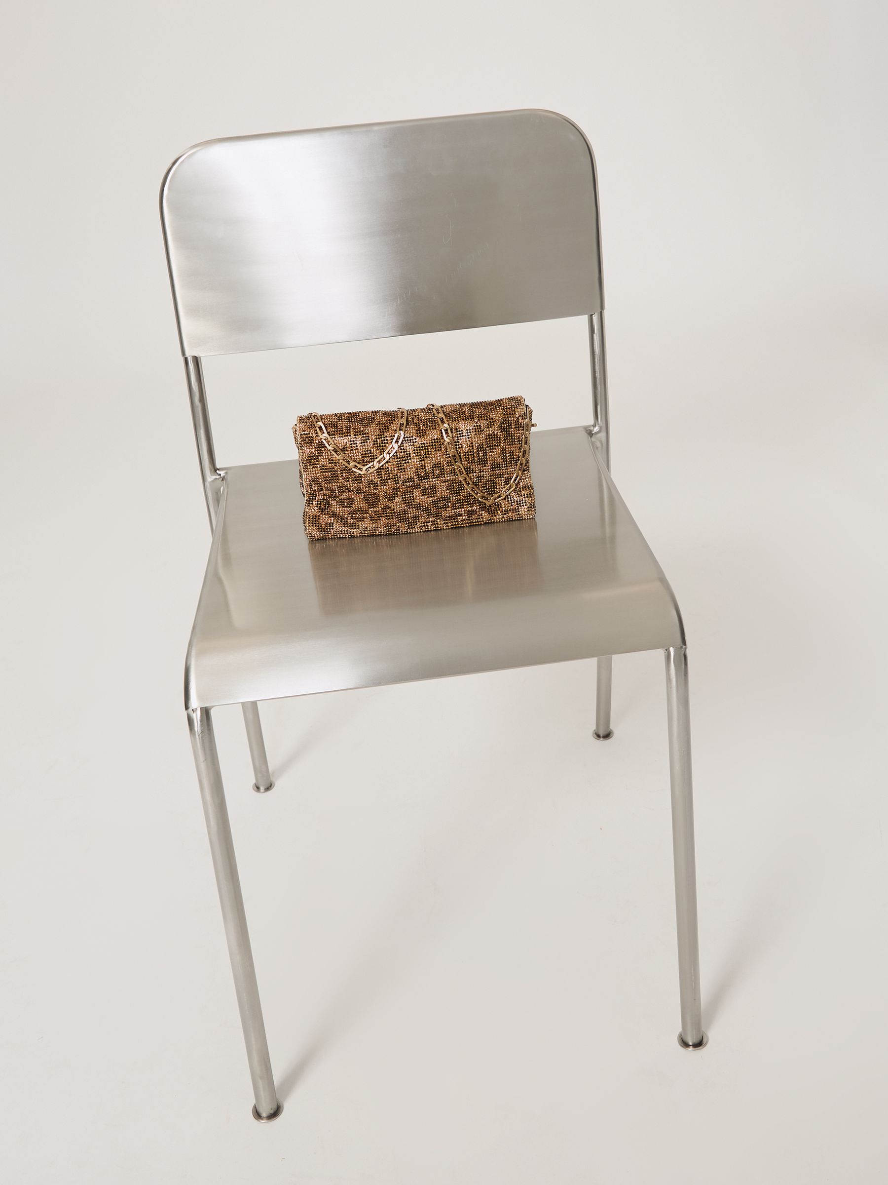 Leopard-Print Crystal Shoulder Bag in Animal Print