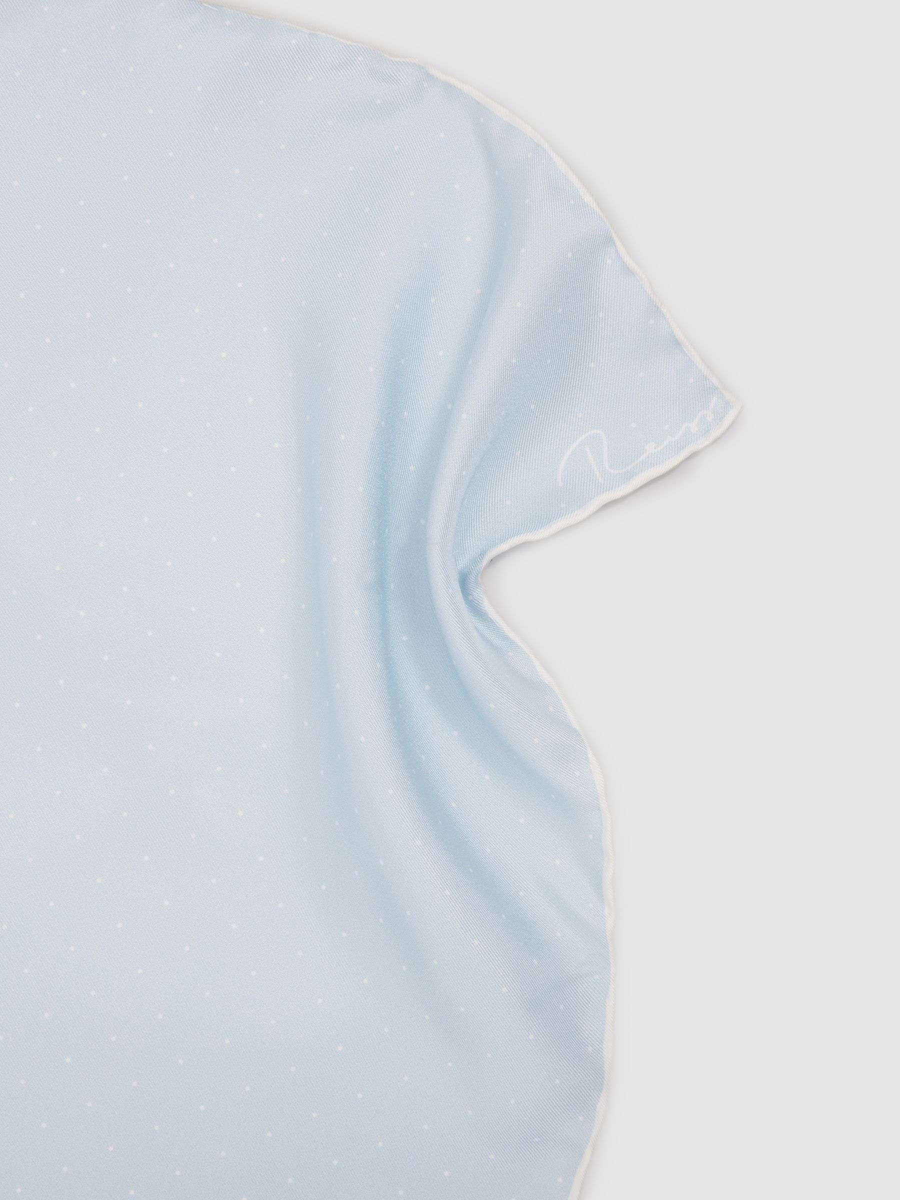 Polka Dot Silk Pocket Square in Light Blue