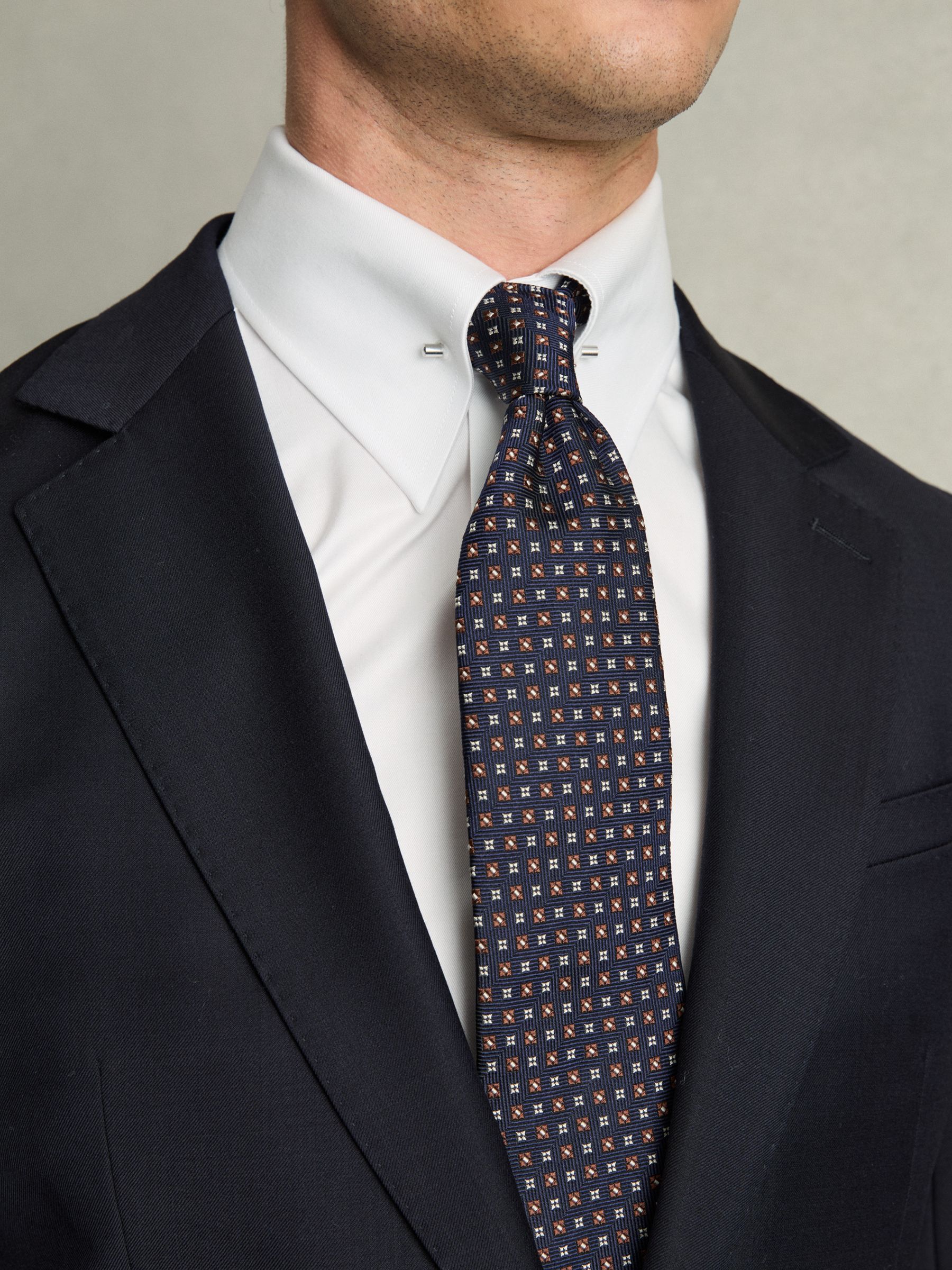 Regular-Fit Cotton Pin-Collar Shirt in White