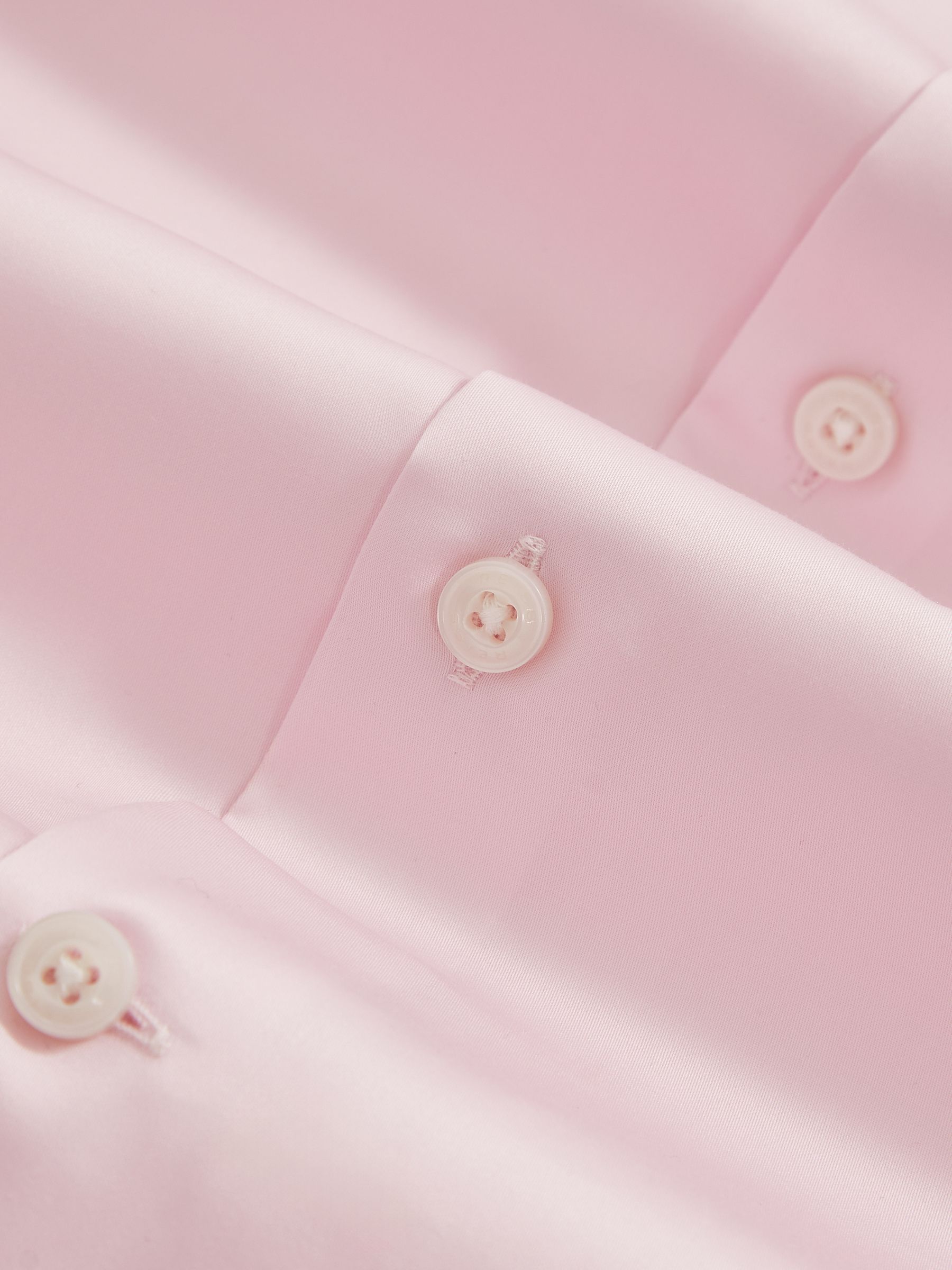 Regular Fit Cotton-Satin Regular-Fit Stripe Shirt in Pink